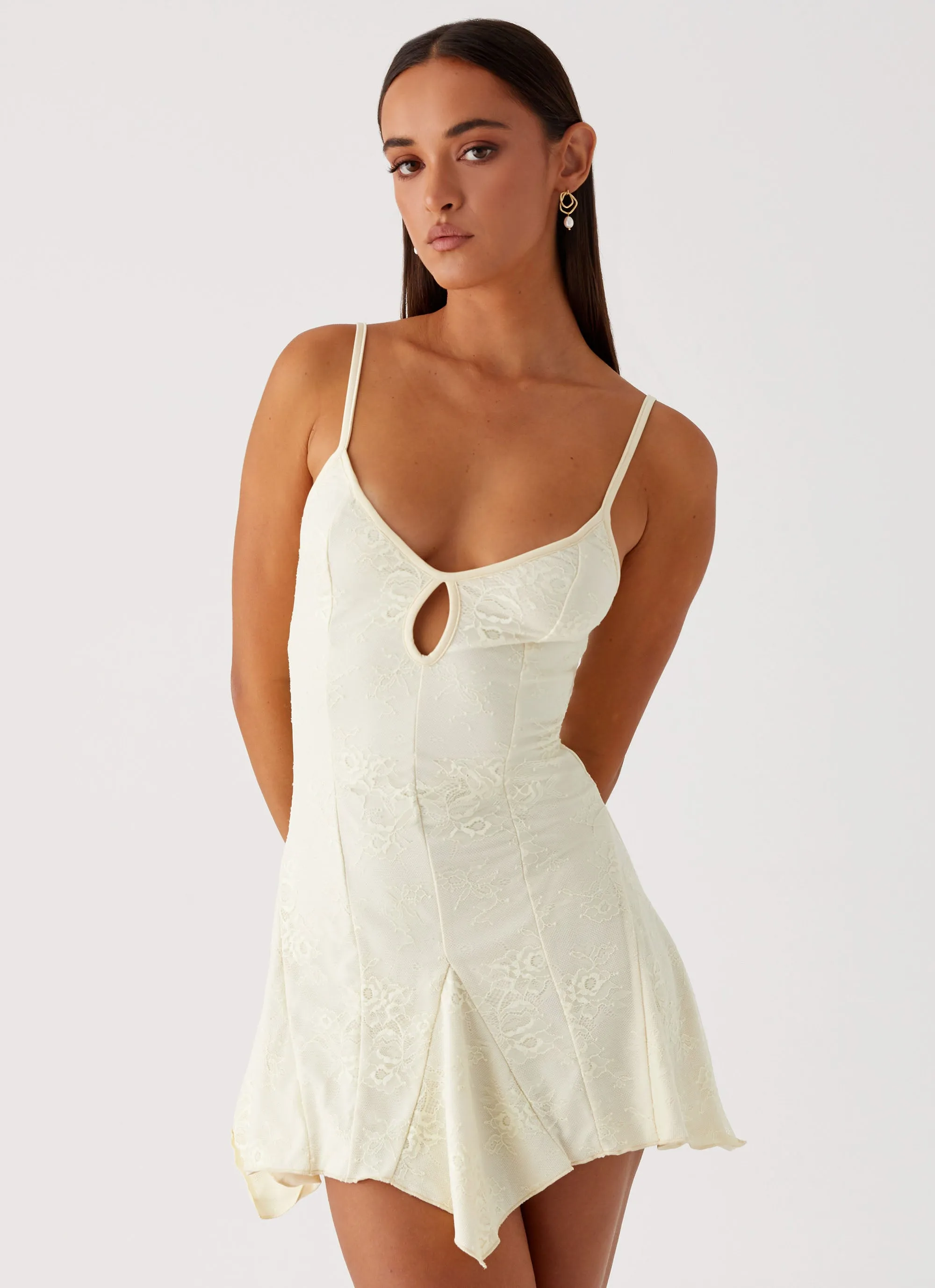 garden party Wrinkle Resistant Surry Mini Dress - Yellow