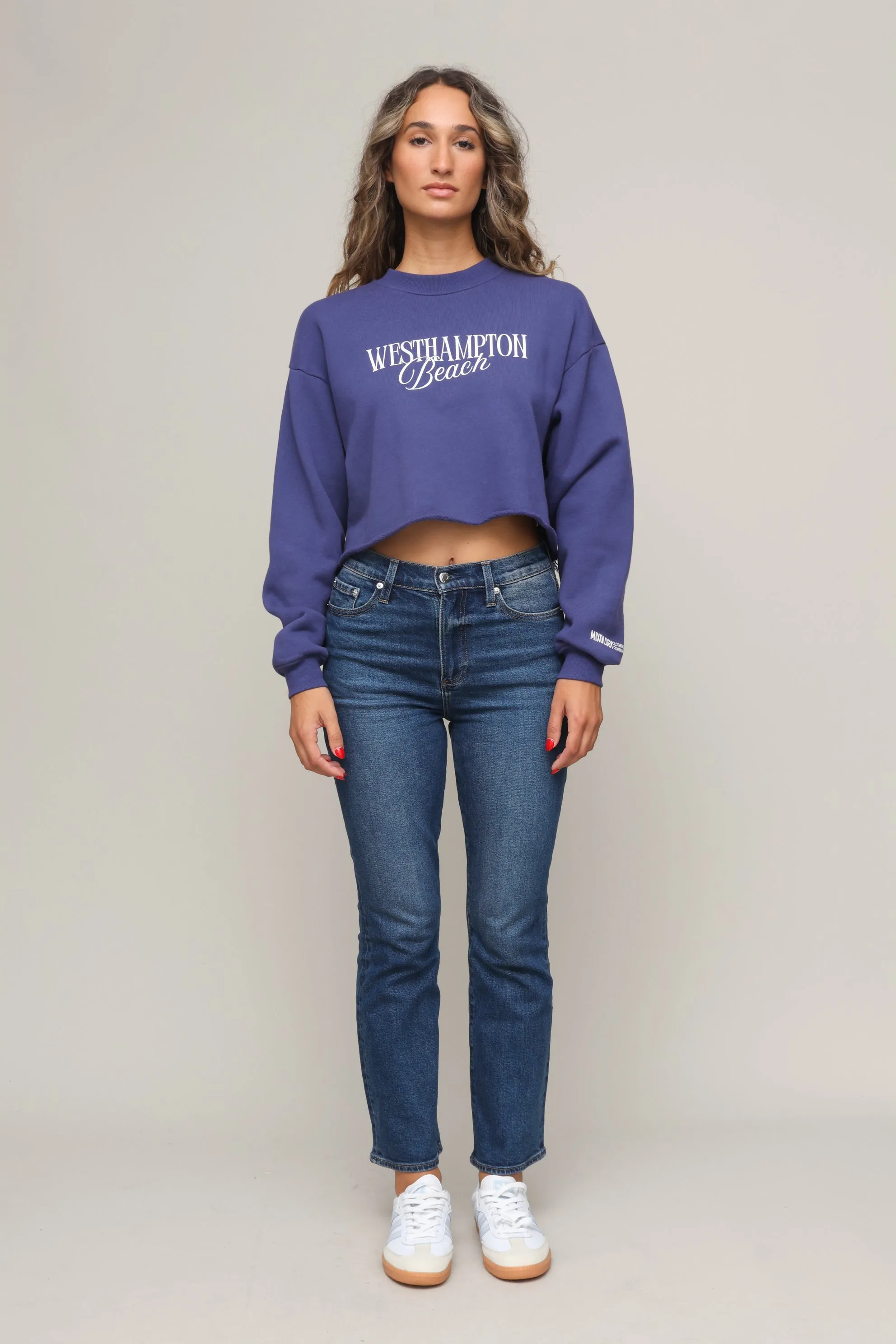 Westhampton Beach Cropped Crew Sweatshirt ReinforcedArmholes