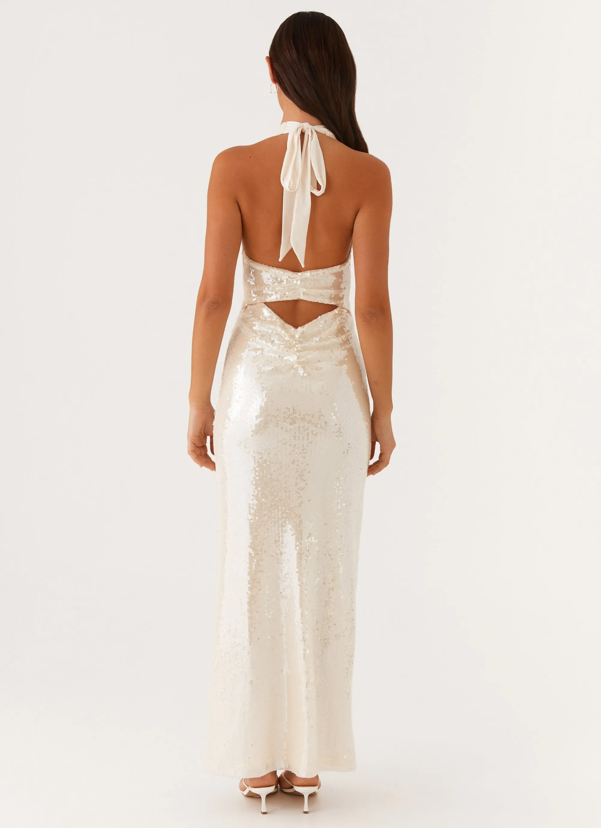 Comfy Yet Stylish Whisked Away Halterneck Maxi Dress - White