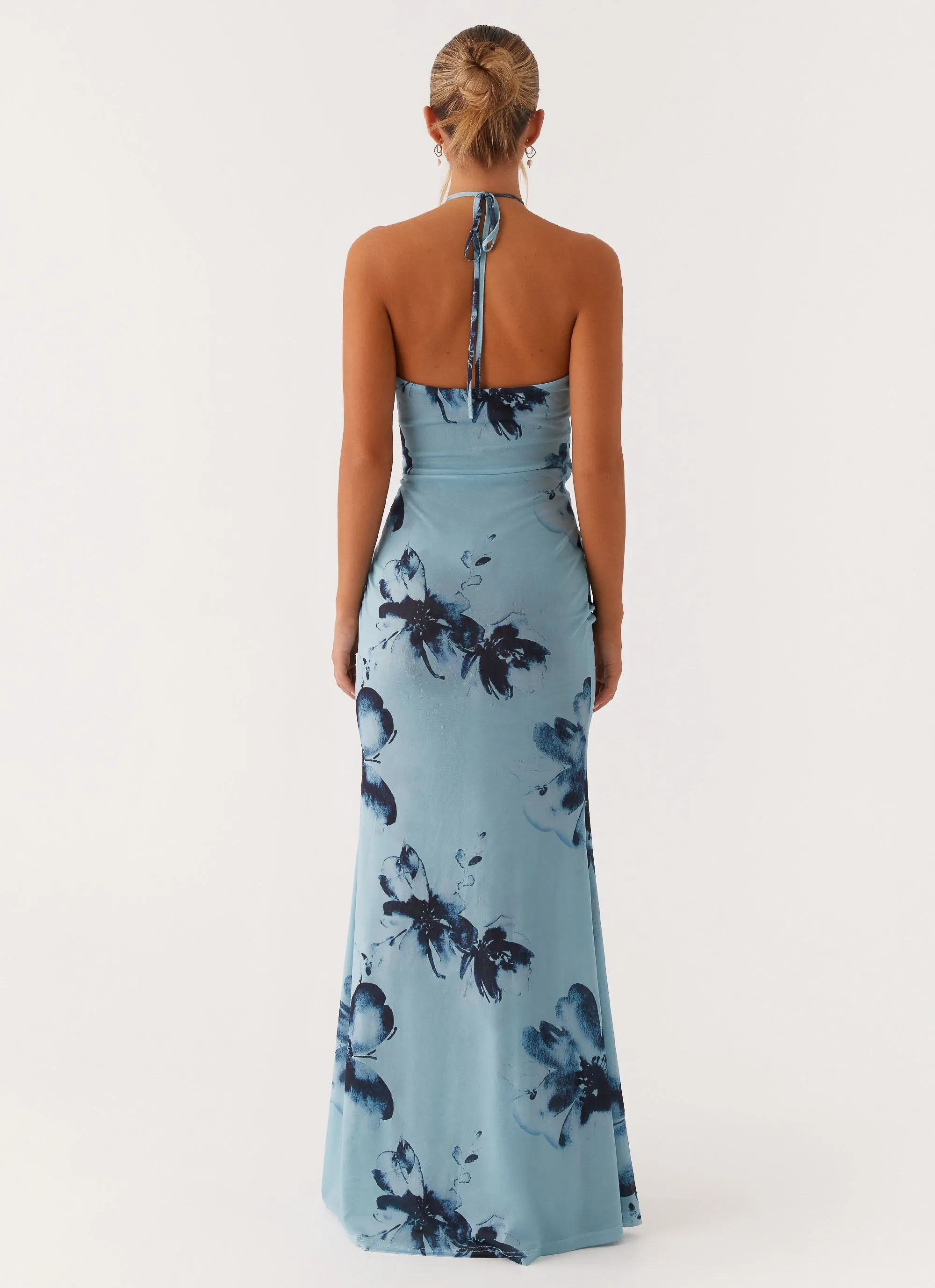 Understated Charm Antonia Maxi Dress - Black Blue Floral