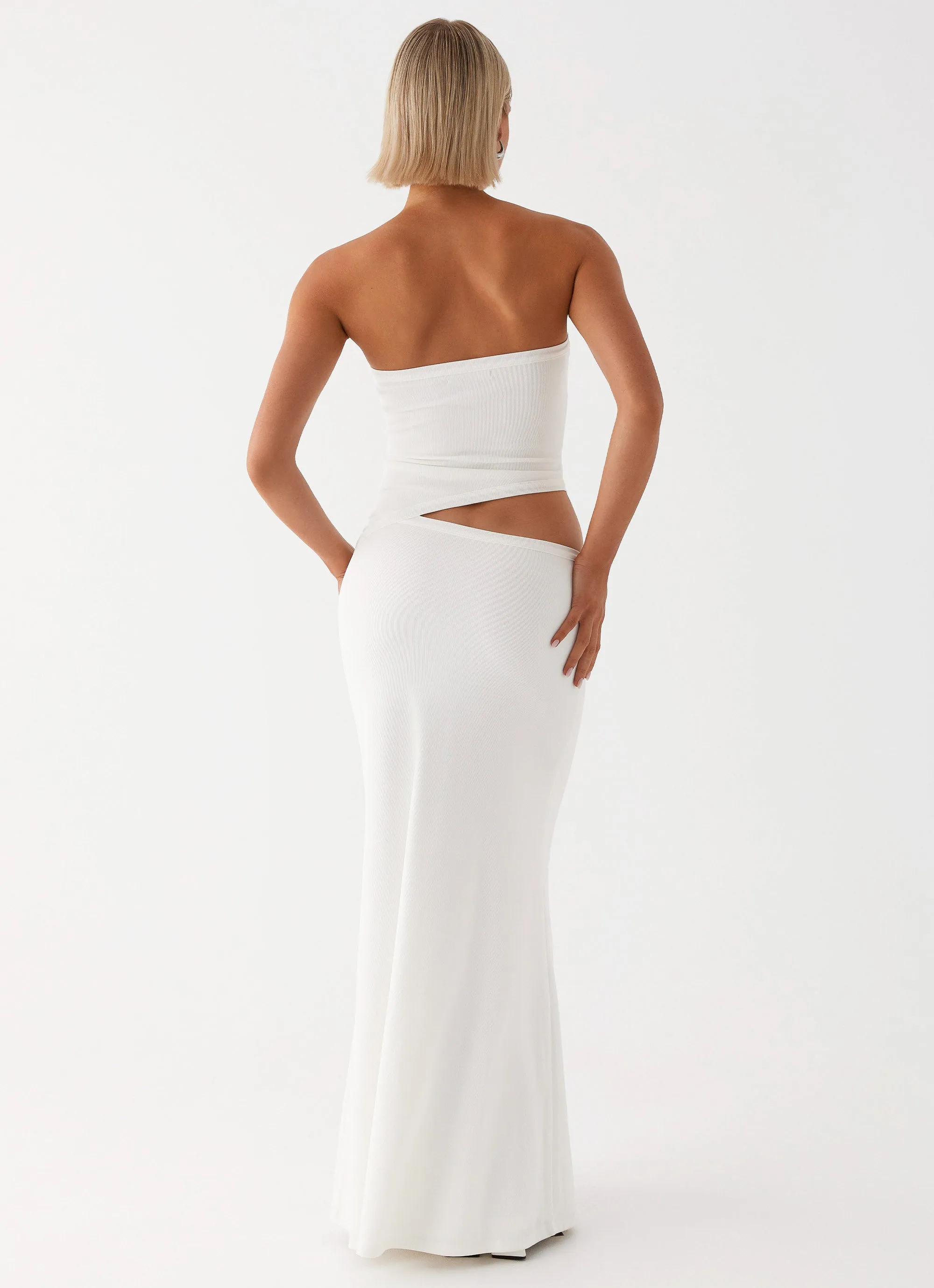 Wild Roses Maxi Dress - White EasyCareMaterial