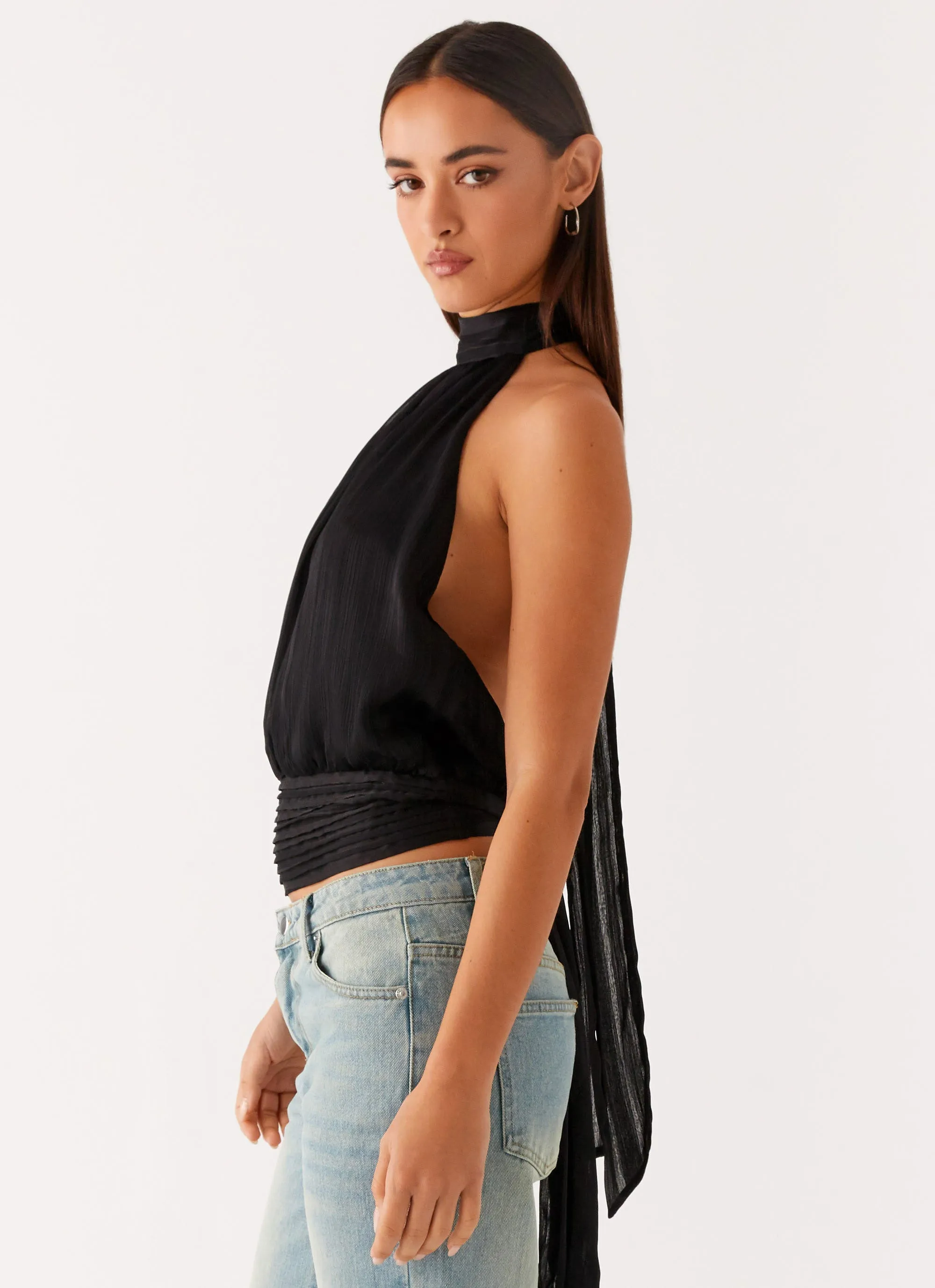 Sustainable Manufacturing Willow Chiffon Top - Black