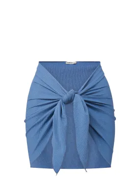 Casual Pool Liv Sarong in Steel Blue Metallic Pique