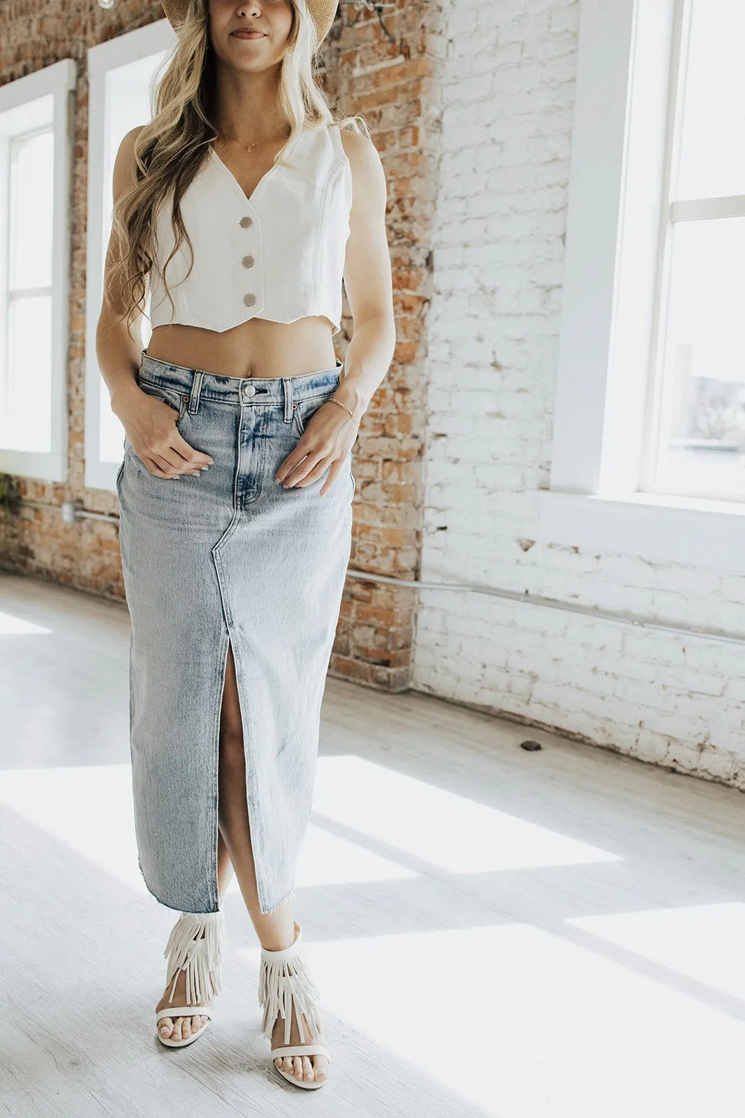 Sporty Tee Scottsdale Denim Maxi Skirt - FINAL SALE