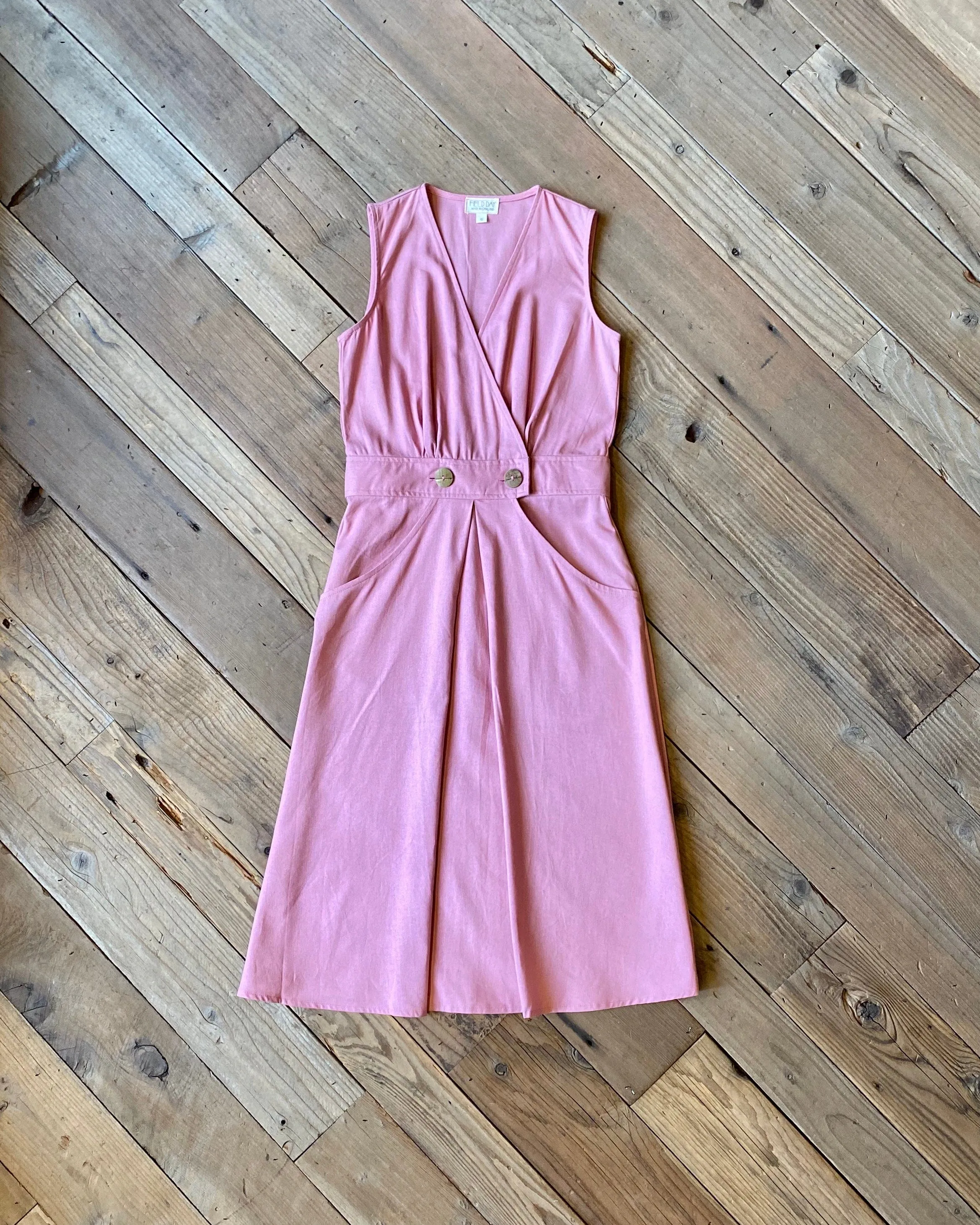 Winona Dress in Precious Pink Cozy And Stylish Pleat-Front