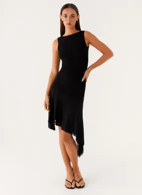 Winona Midi Dress - Black Evening Vibe Elegant holiday wear