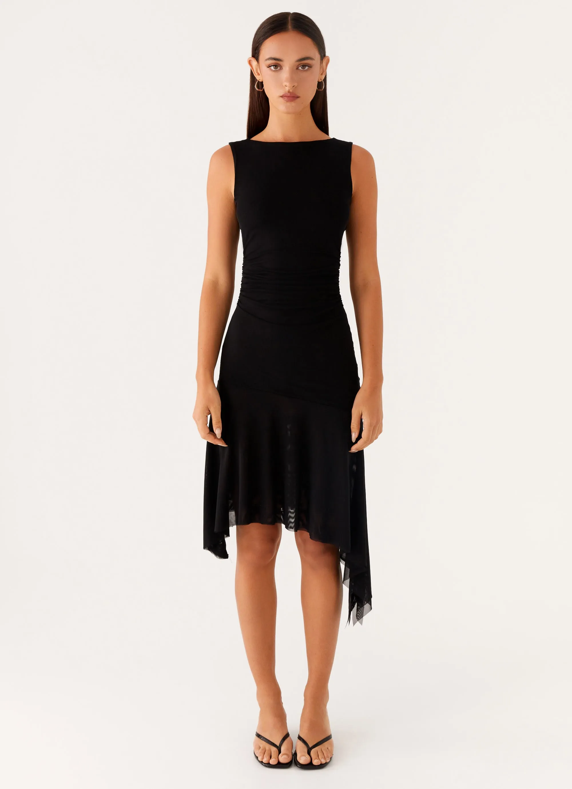 Winona Midi Dress - Black Event Mood