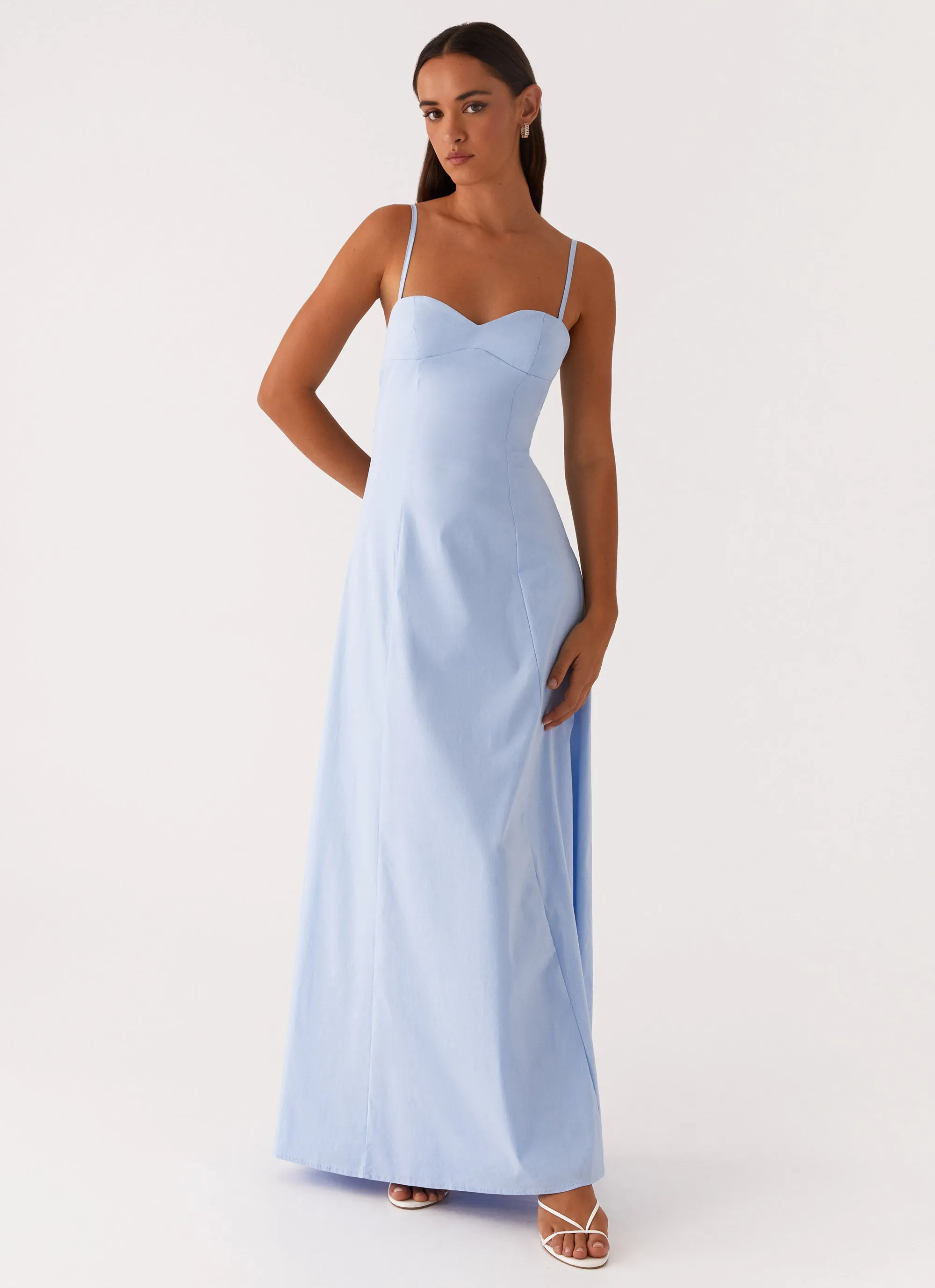 Clean Edge Comfy Detail Clear As Day Maxi Dress - Blue