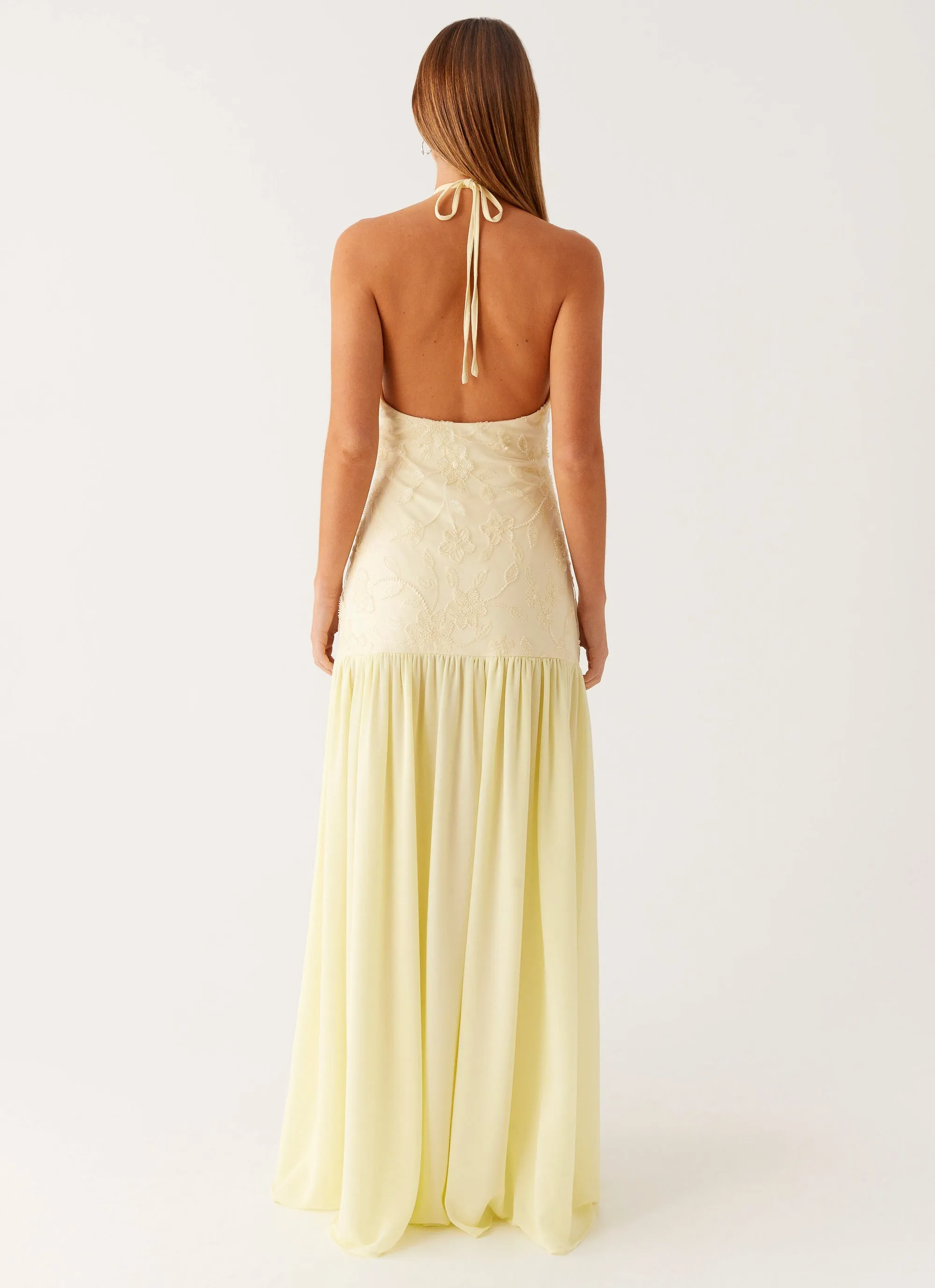 Janelle Beaded Maxi Dress - Yellow Free Step
