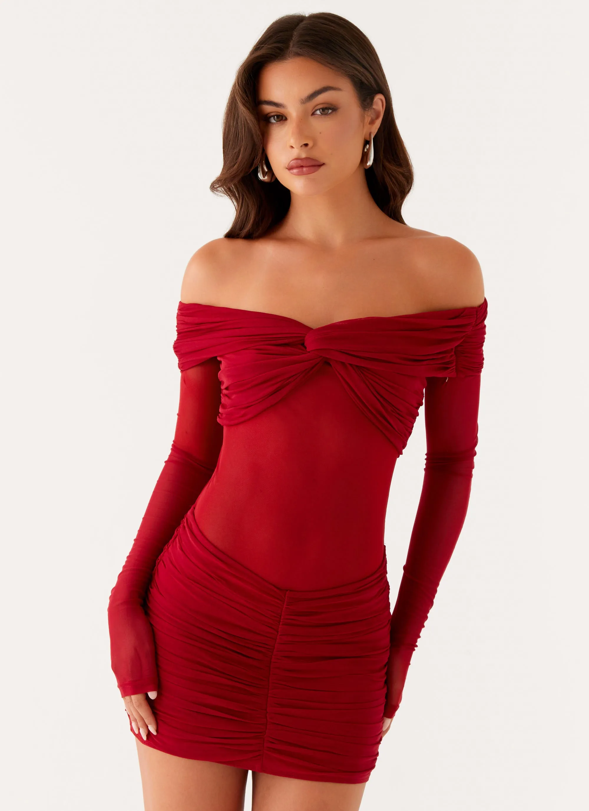 Non Irritating Texture Jules Mini Dress - Raspberry