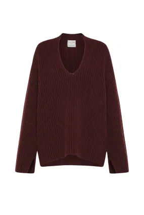 Wool Cashmere Sweater Double Layered Hem