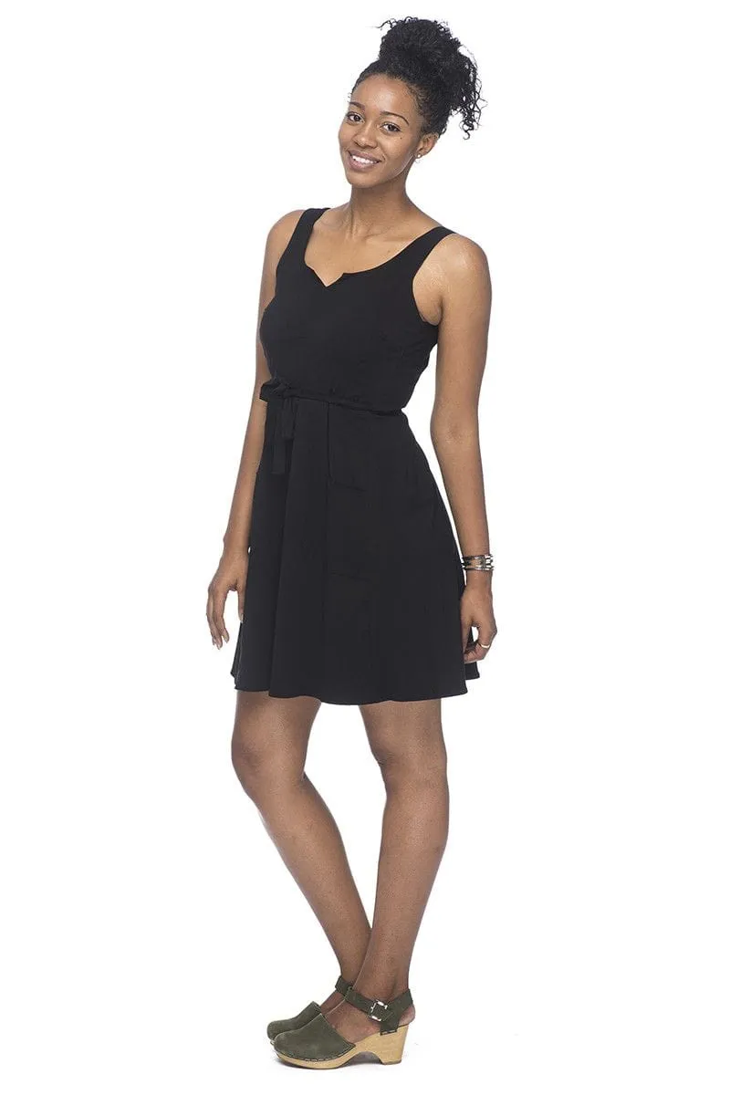 Wrap Dress in Black Cozy Comfort Tailored Wear