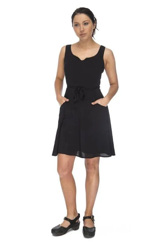 Wrap Dress in Black Scalloped-Edge ReversibleStyle