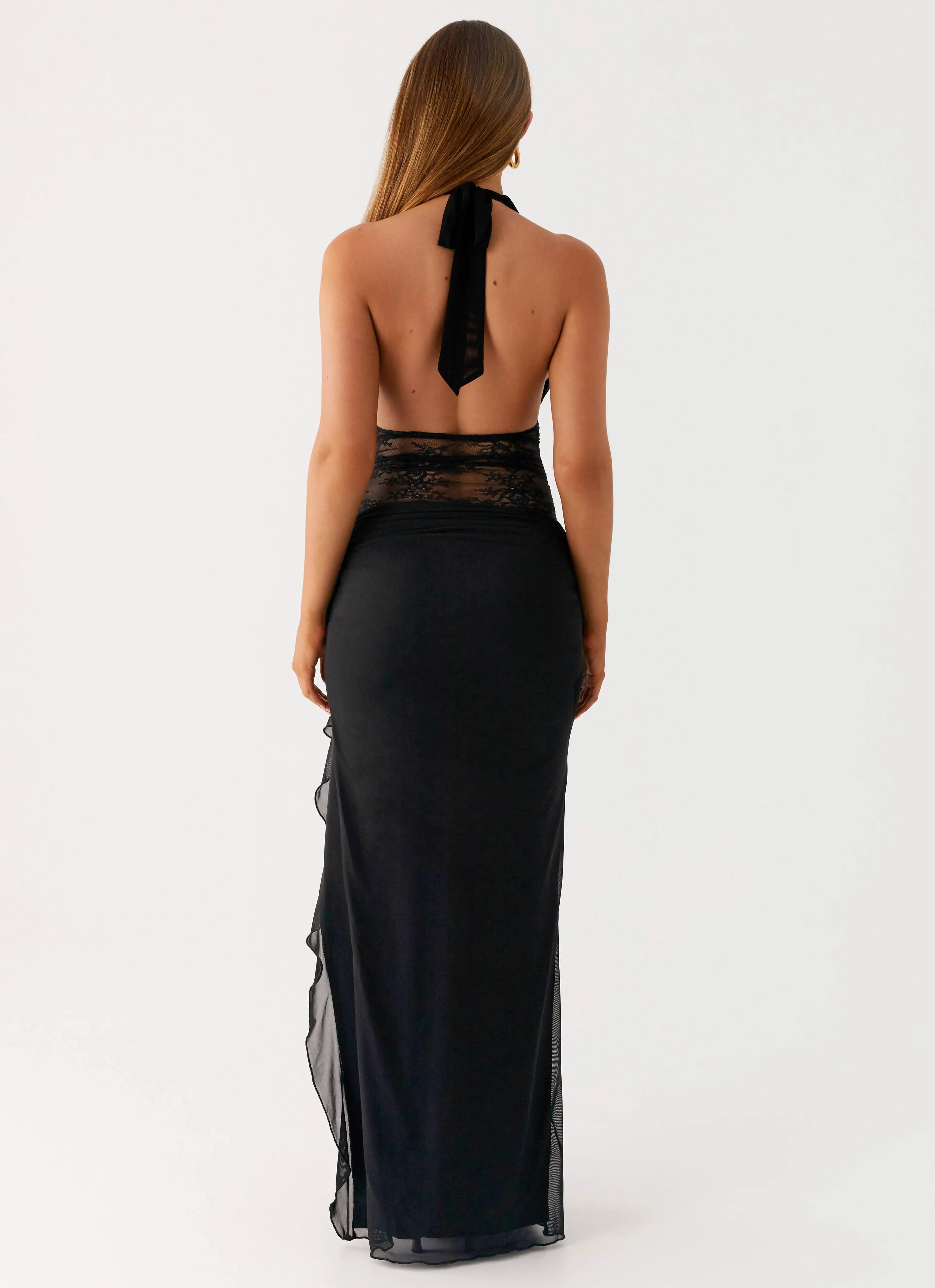 Wrenna Halter Neck Maxi Dress - Black ReversibleStyle