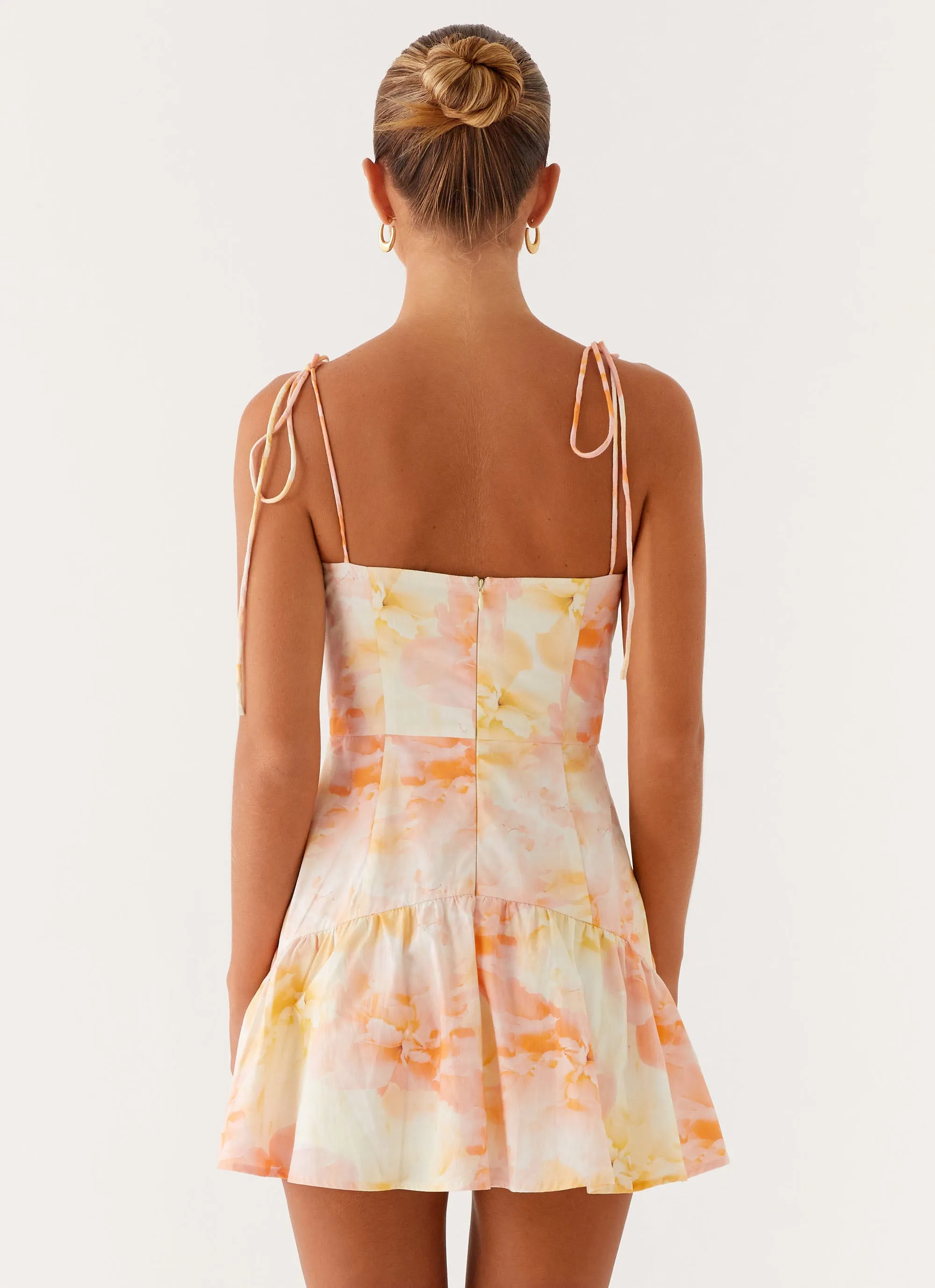 Abby Mini Dress - Floral Print Collaboration Piece Soft Focus