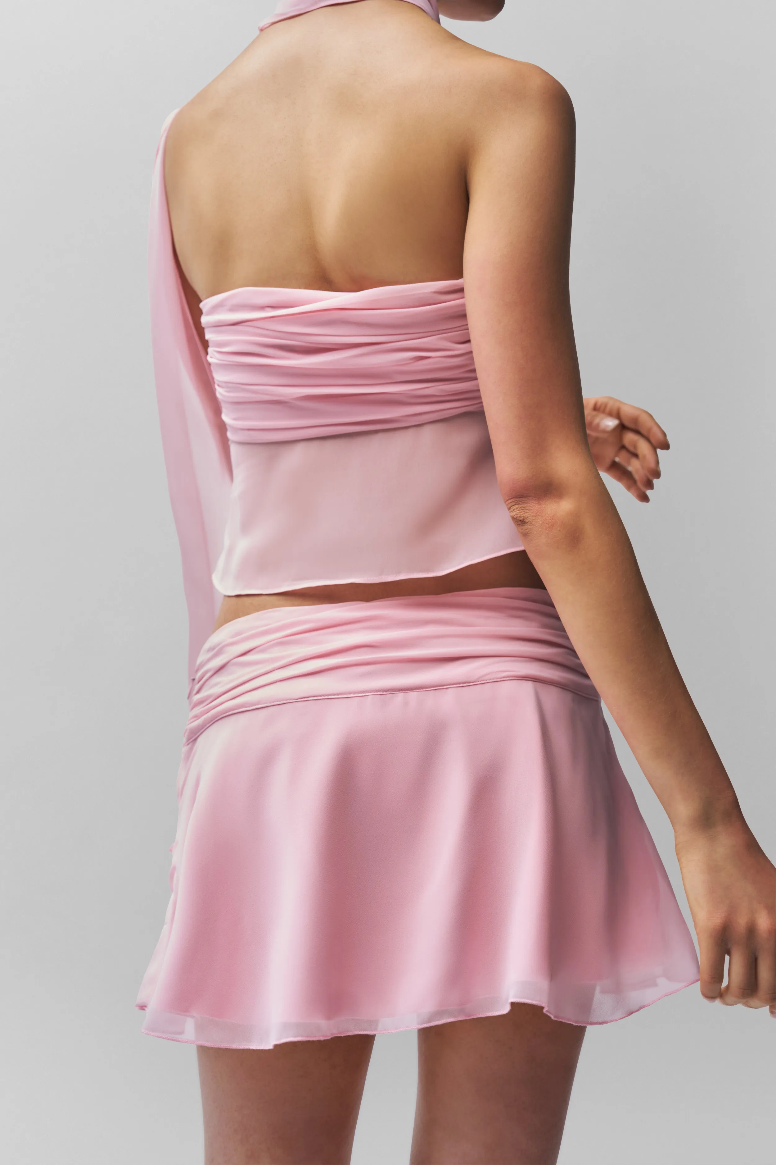 Polished Touch Chiffon Slit Mini Skirt