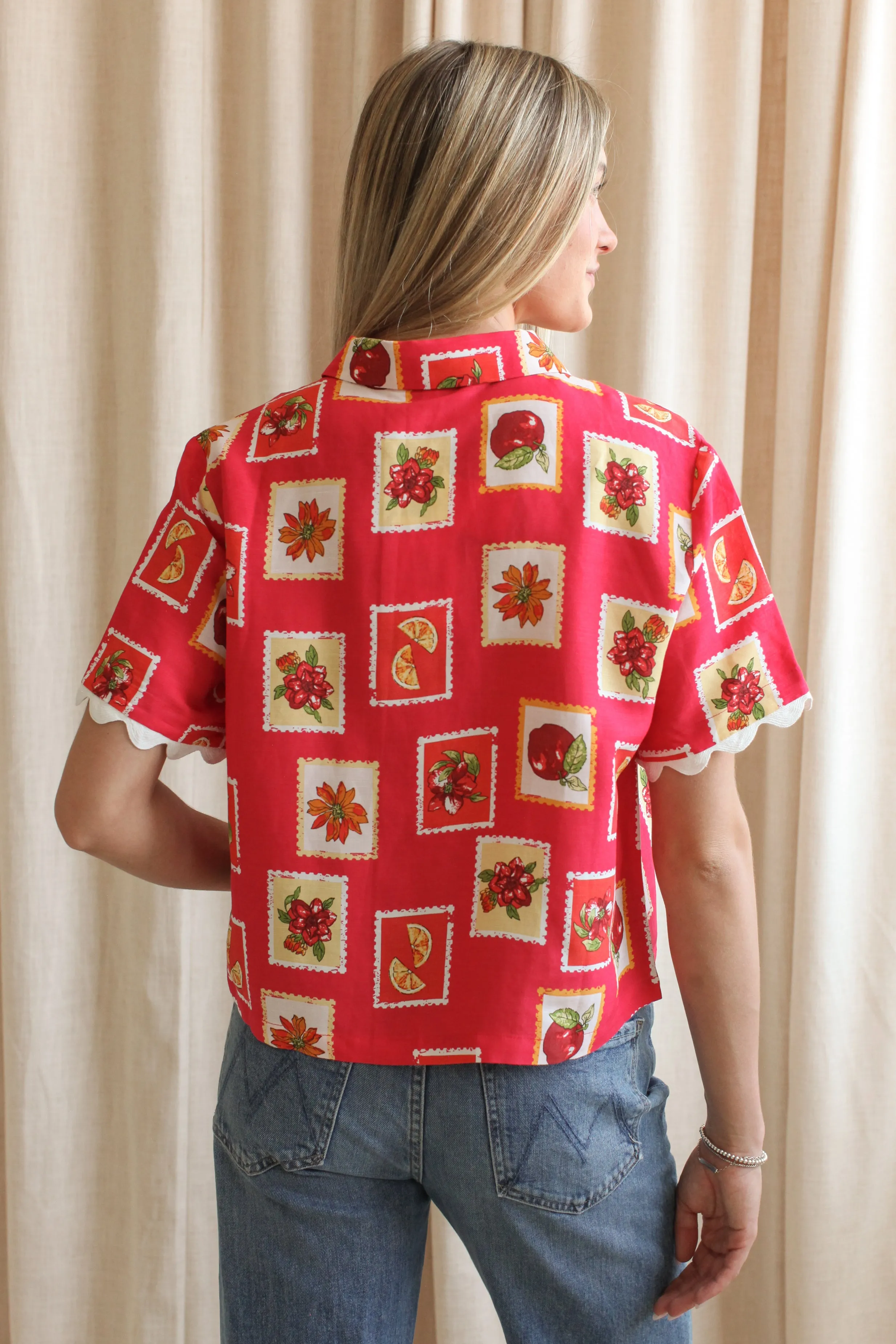 NonSlip Grip Tape Summer Stamp Linen Top