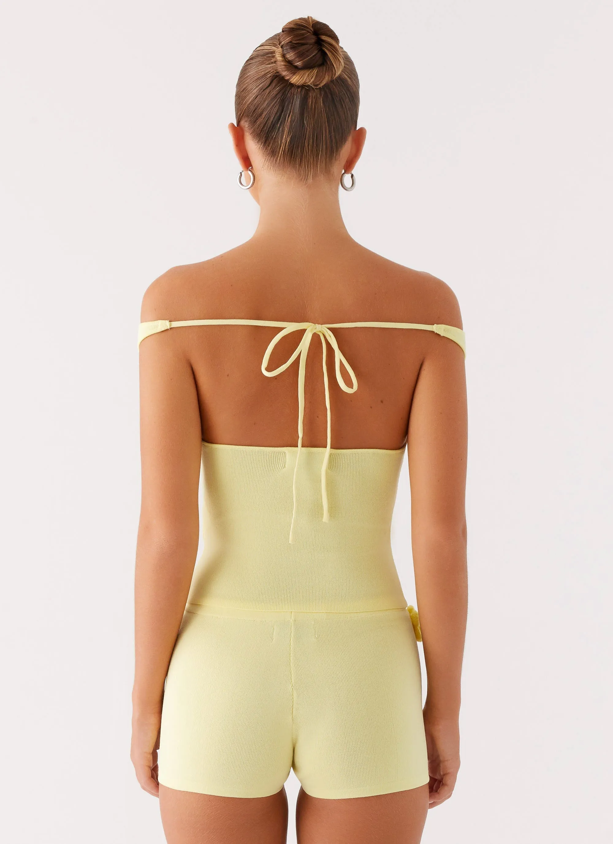 Aliah Knit Top - Yellow Warm Layer FlexibleCuffs