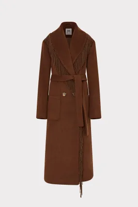 Wyatt Fringe Wool Overcoat Clean Edge Piece