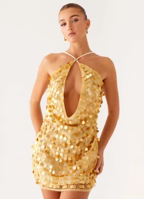 Minimalist Fit Xander Sequin Mini Dress - Gold