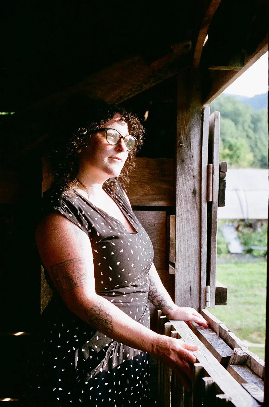 Clean Mood Long Sleeve Xena Dress in Black Abstract Dot