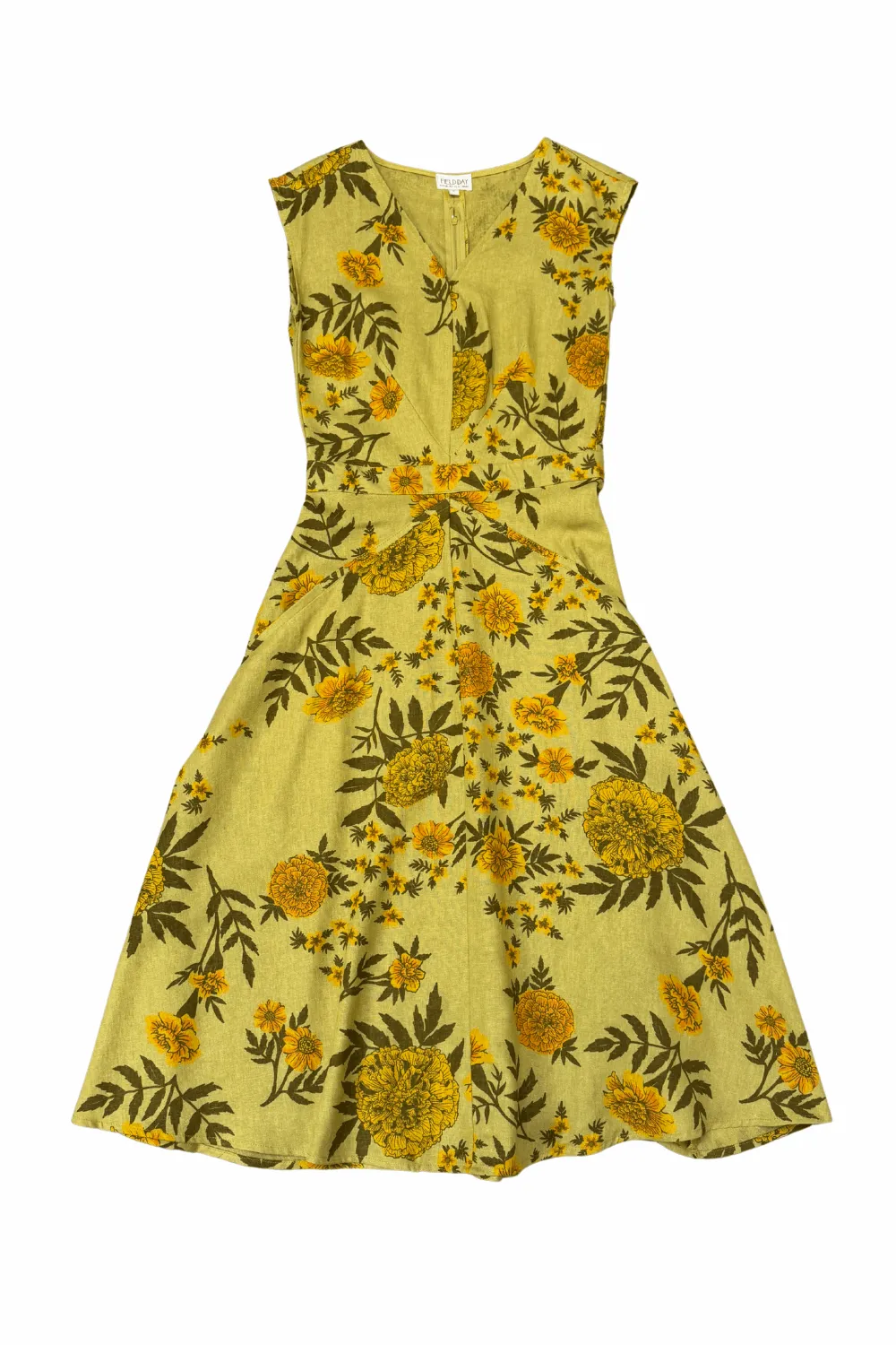 Xena Dress in Mustard Marigold Linen animal-print