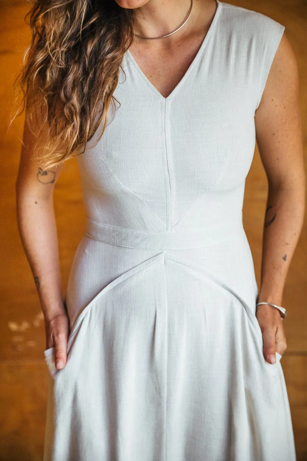 Nordic Plain Xena Dress in Oat Linen