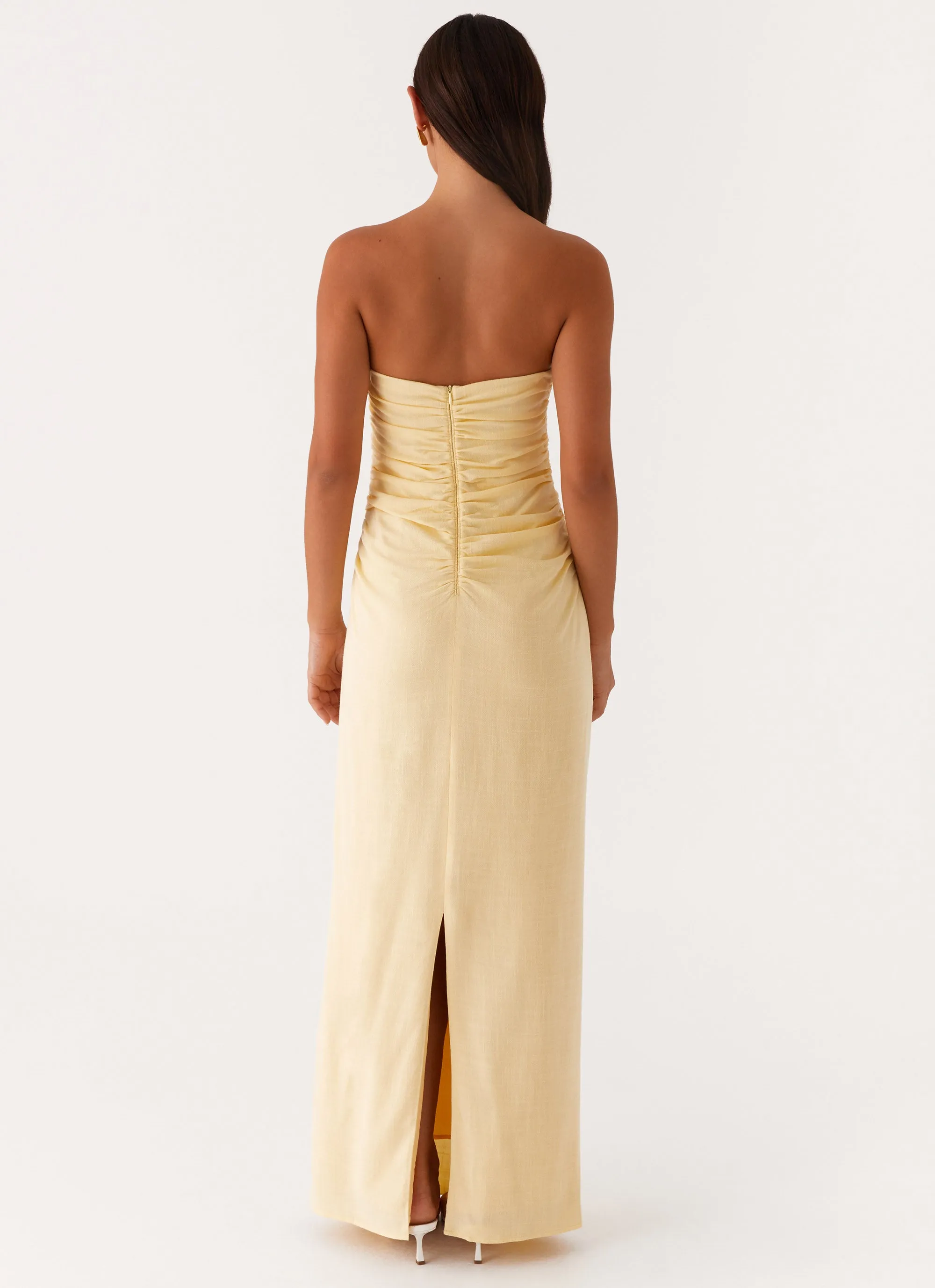 FoldablePackaging Theater-Night Xena Gathered Maxi Dress - Yellow