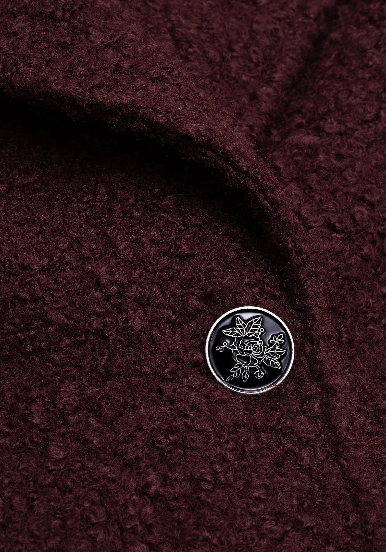 ReinforcedSeams Weekend Outing Wear Gorgon Boucl?? Oversized Coat - Red