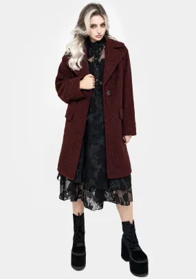 PocketPlacement Gorgon Boucl?? Oversized Coat - Red