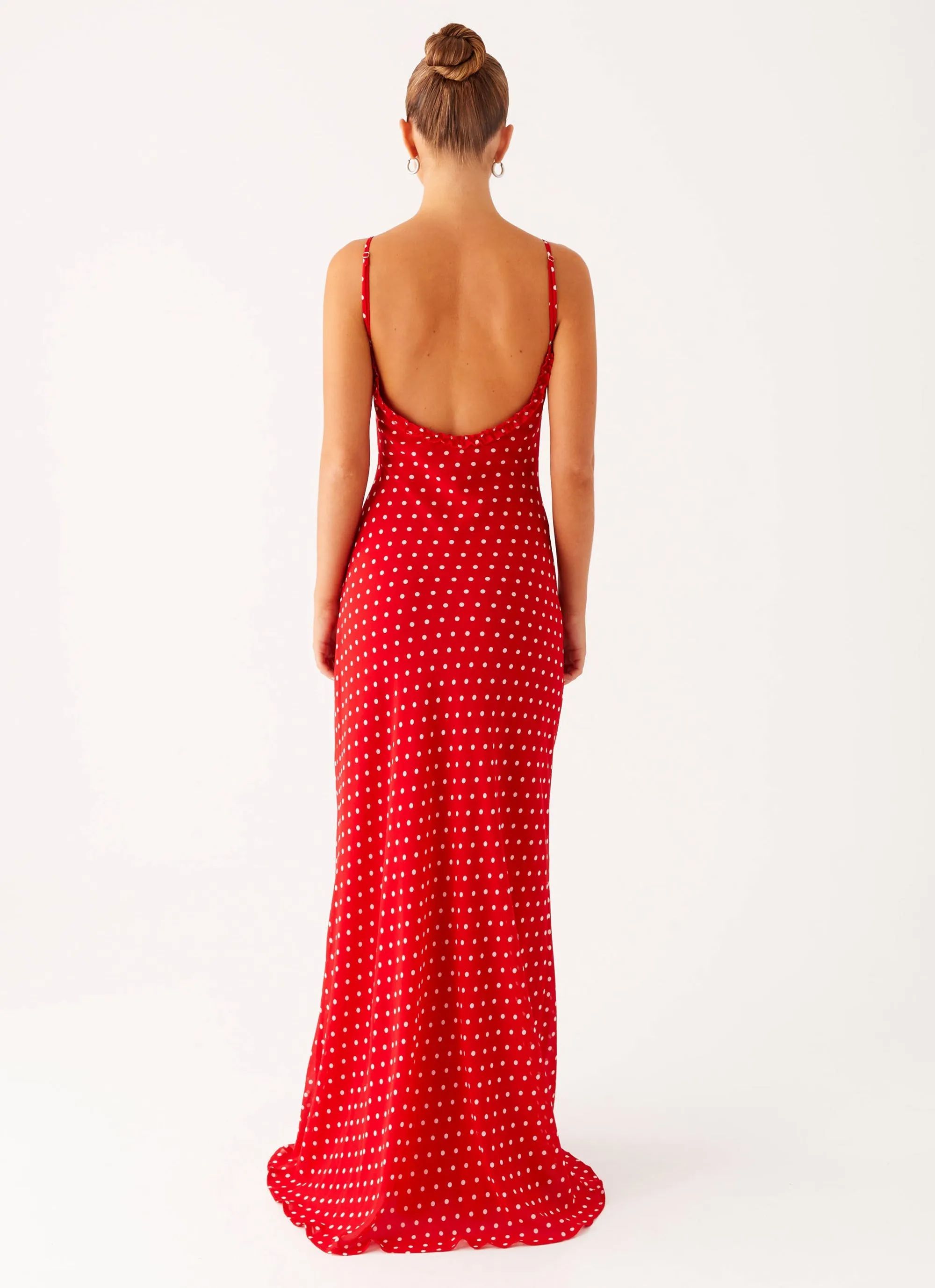 Pareo Maxi Dress - Red Polka Dot Stream Cut Chill Vibes