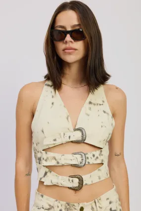 NonIrritatingEdges MultiPurposeUtility Montana Buckle Halter Top