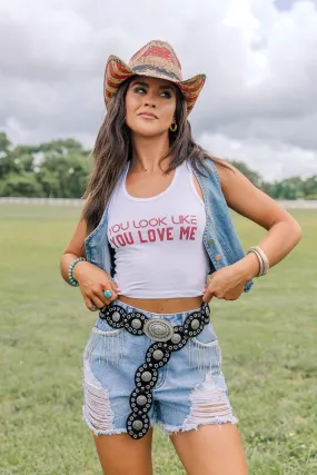 You Look Like You Love Me Tank NoSlipGripperBand Stylish Outfit