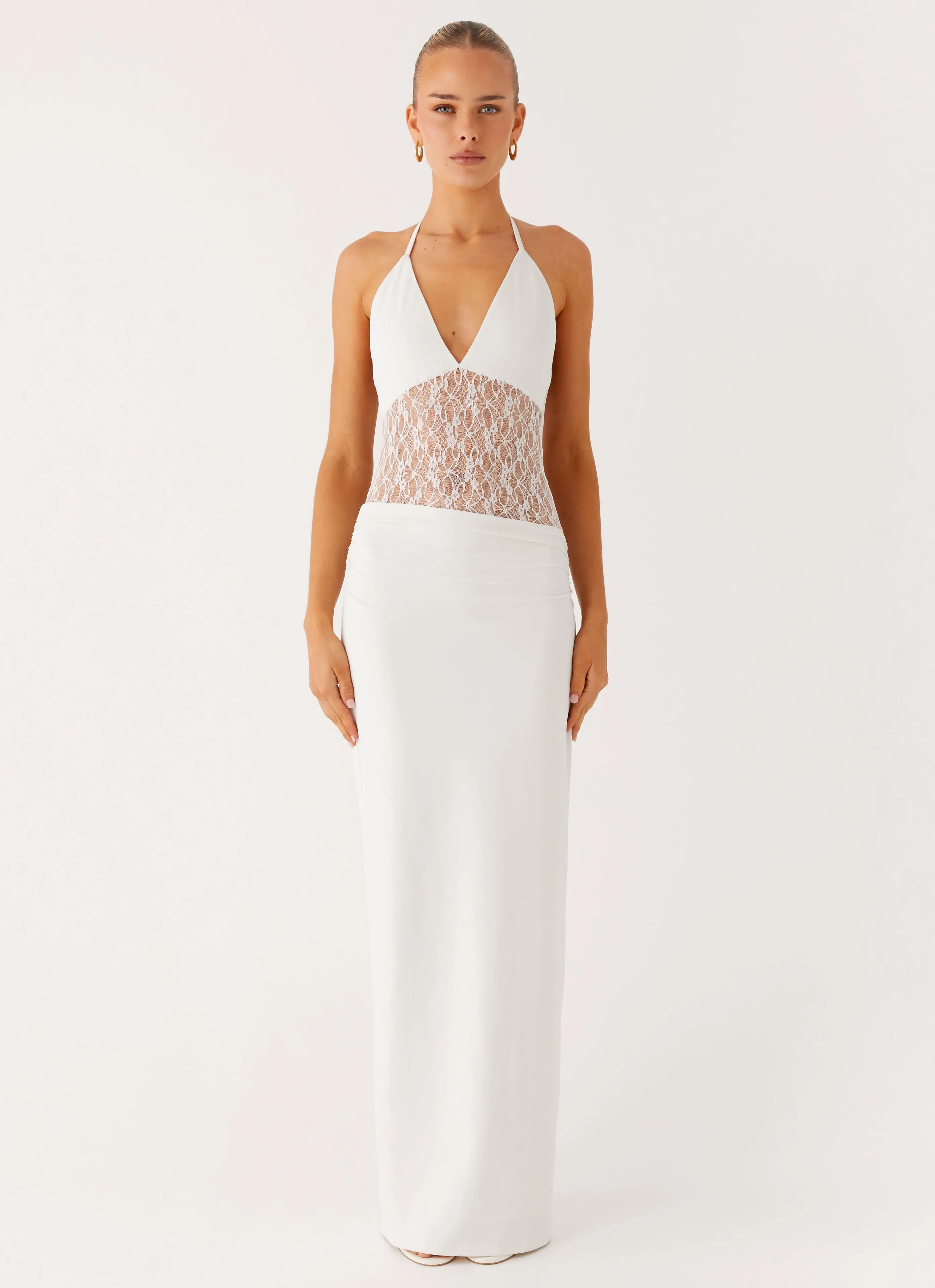 Charming Fit Enchant Lace Maxi Dress - Ivory