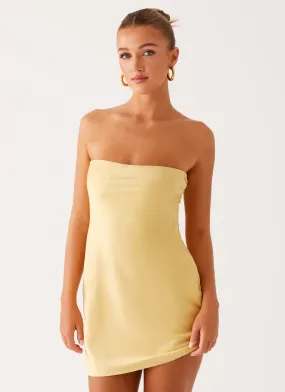Yulina Mini Dress - Yellow All Season Style Silky Shine
