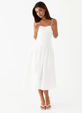 Natural Form Casual weekend dress Yvette Corset Midi Dress - White