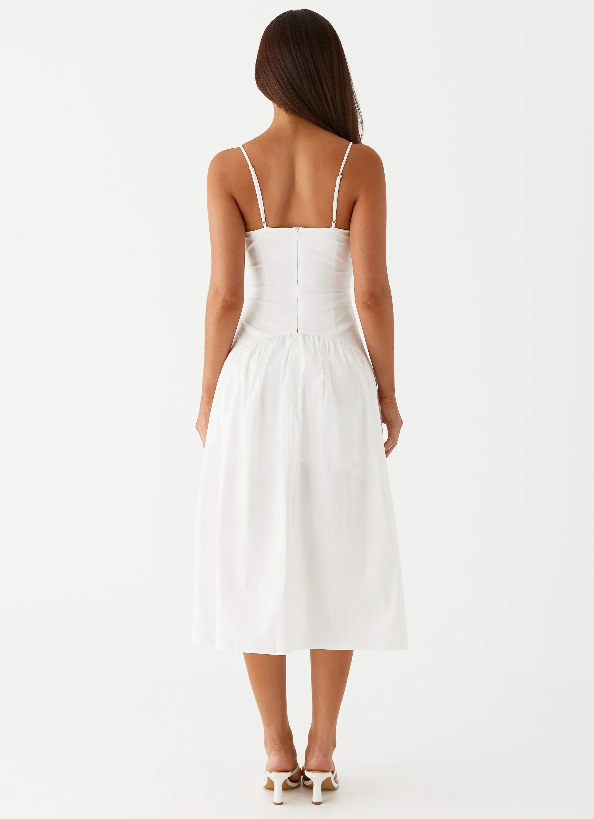 Polished Appearance Yvette Corset Midi Dress - White