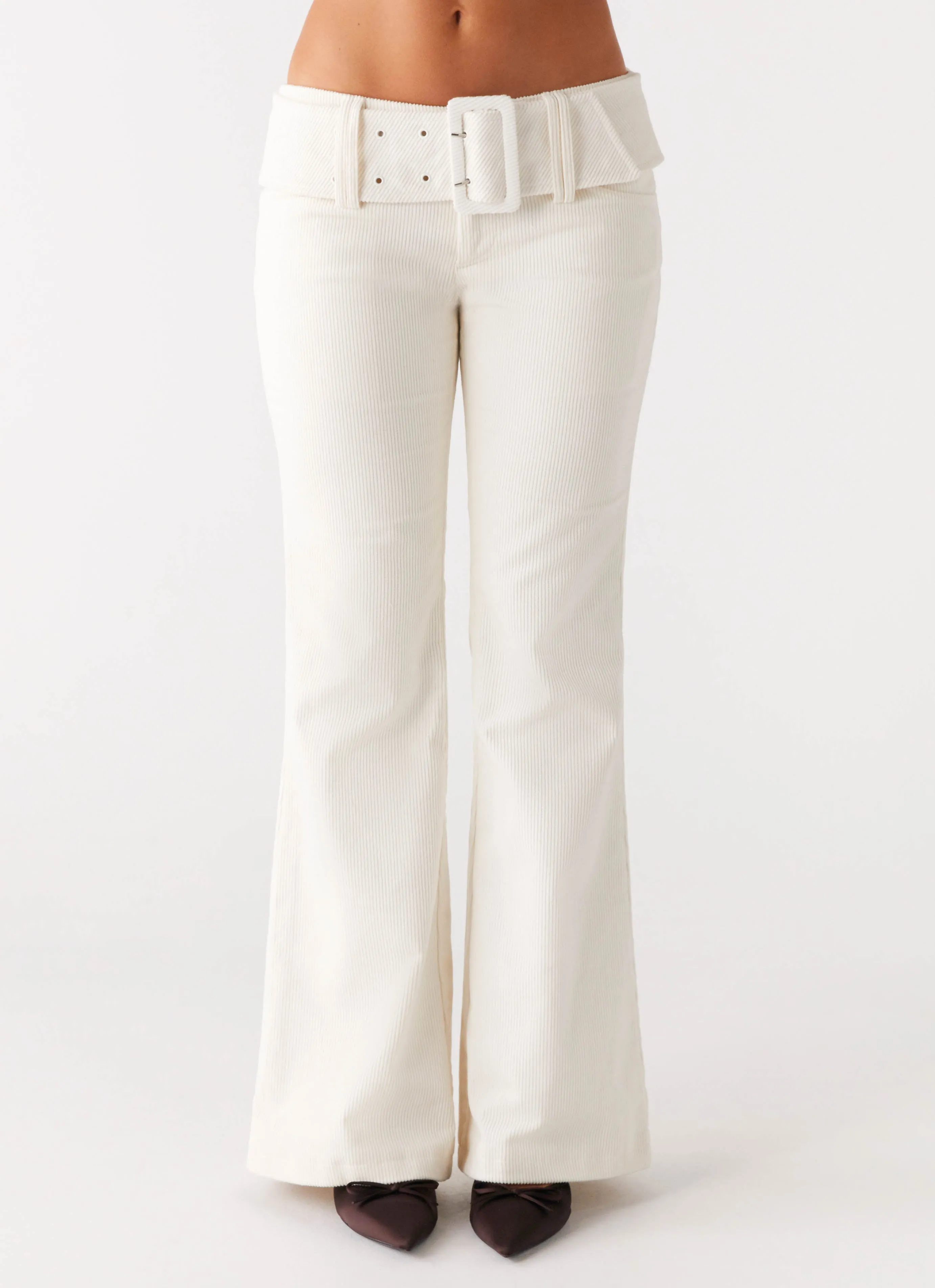 Zadie Low Rise Cord Jeans - Pearl Beach Day Brunch Outfit Elegant Home Comfort Bold Look Sunny Vibes