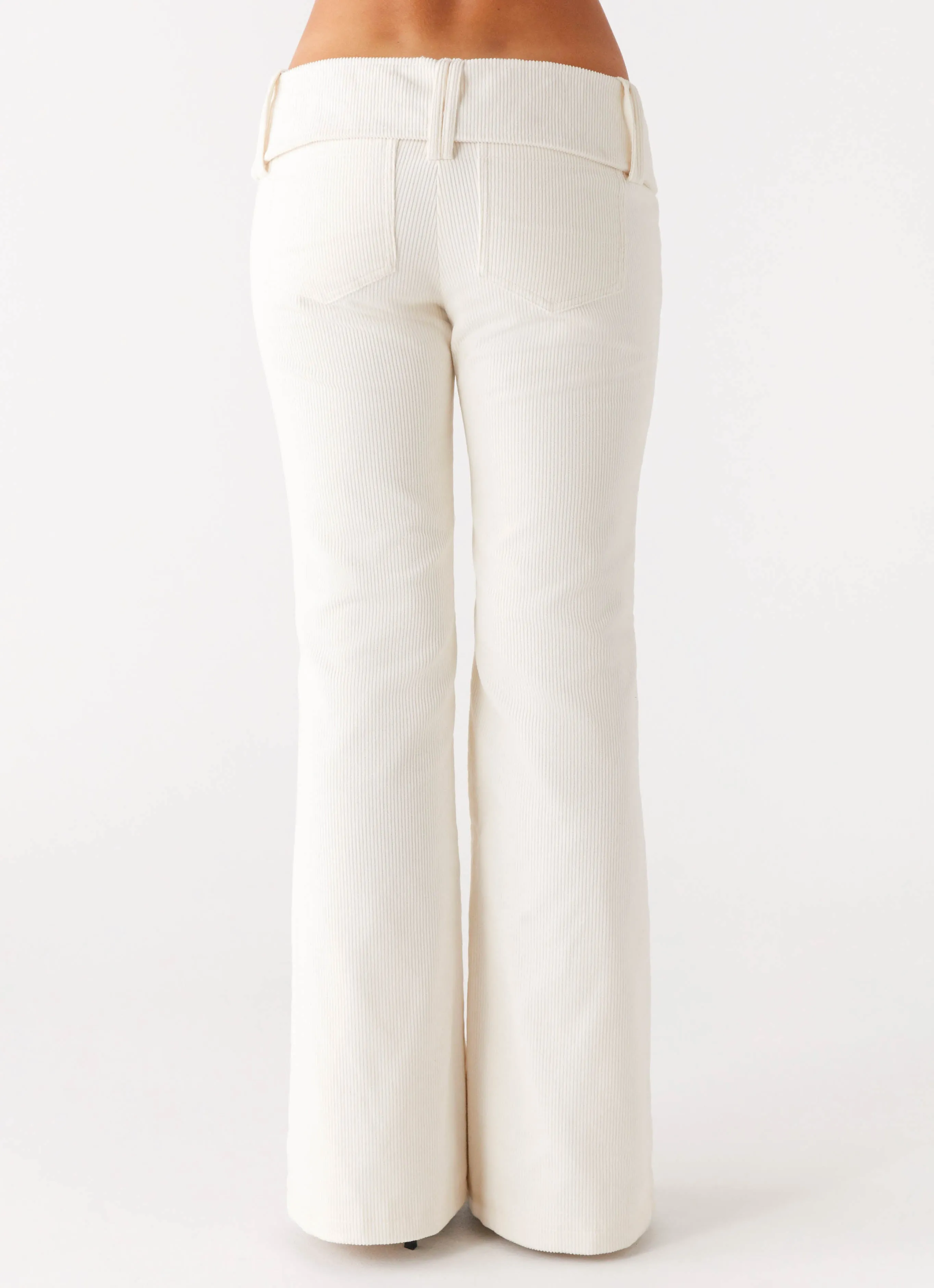 Zadie Low Rise Cord Jeans - Pearl Artist Vibe Premium