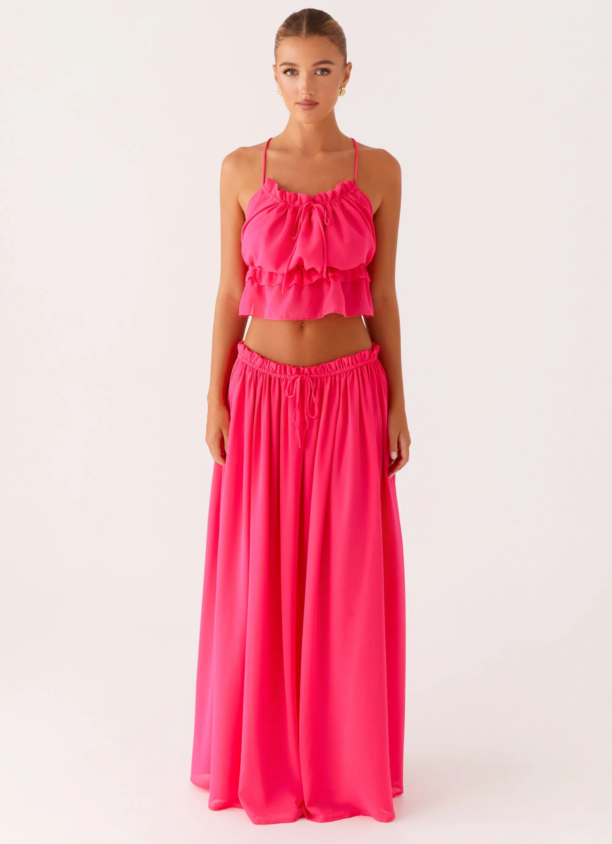 Zaya Maxi Skirt - Fuchsia Foldable Packability