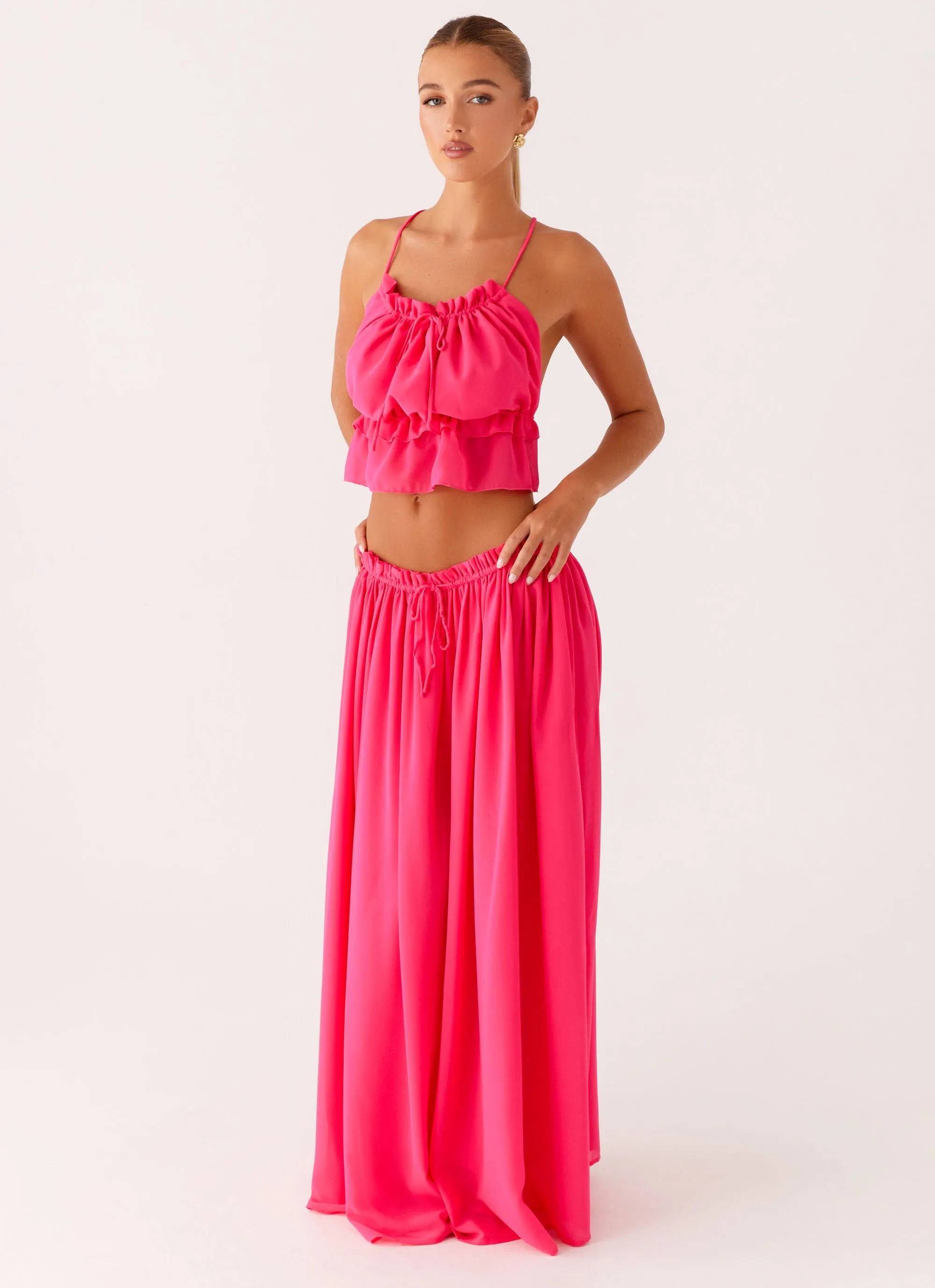 Easy Fashion Zaya Maxi Skirt - Fuchsia