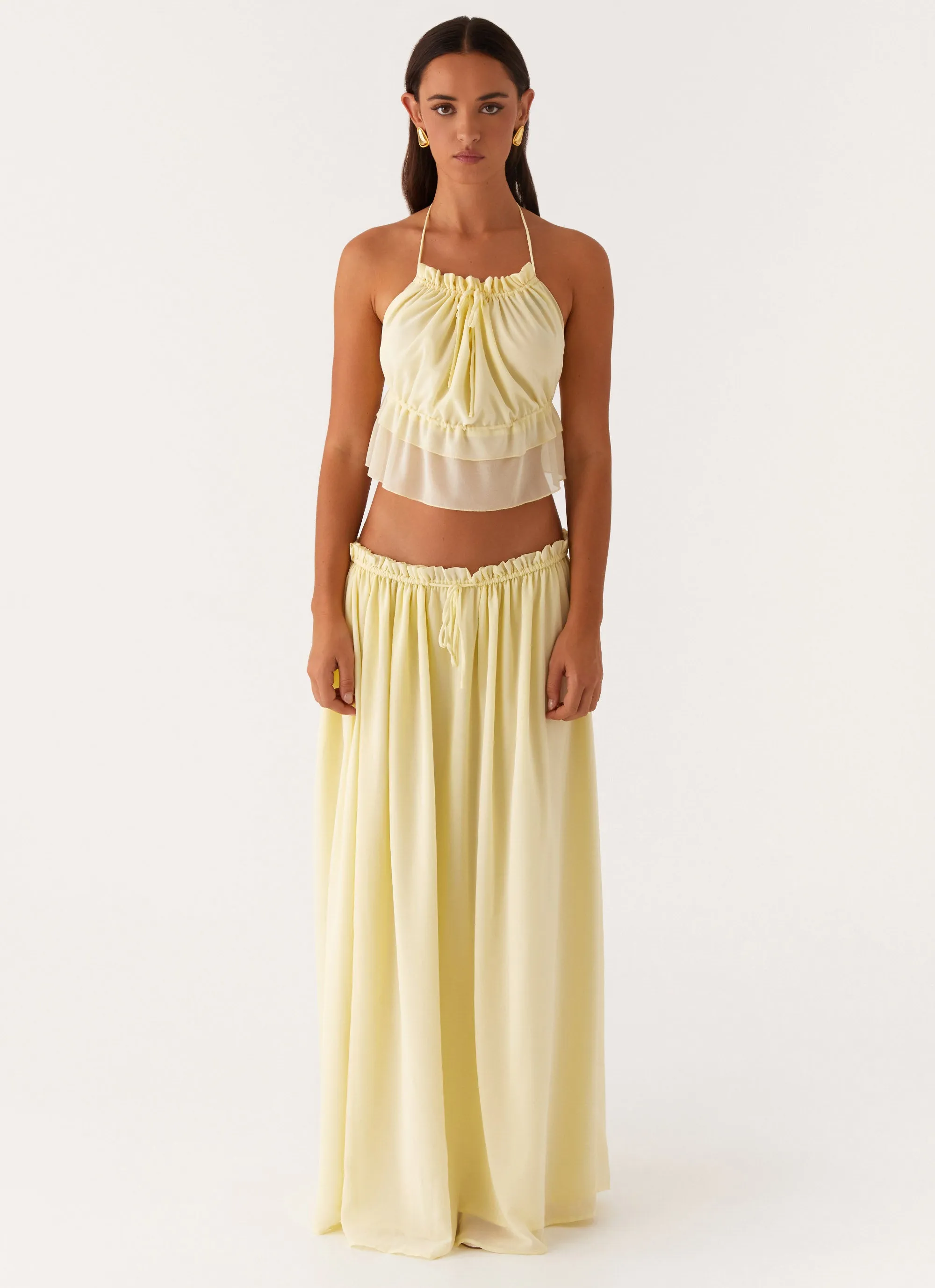 Zaya Maxi Skirt - Yellow All Season Floral Pattern