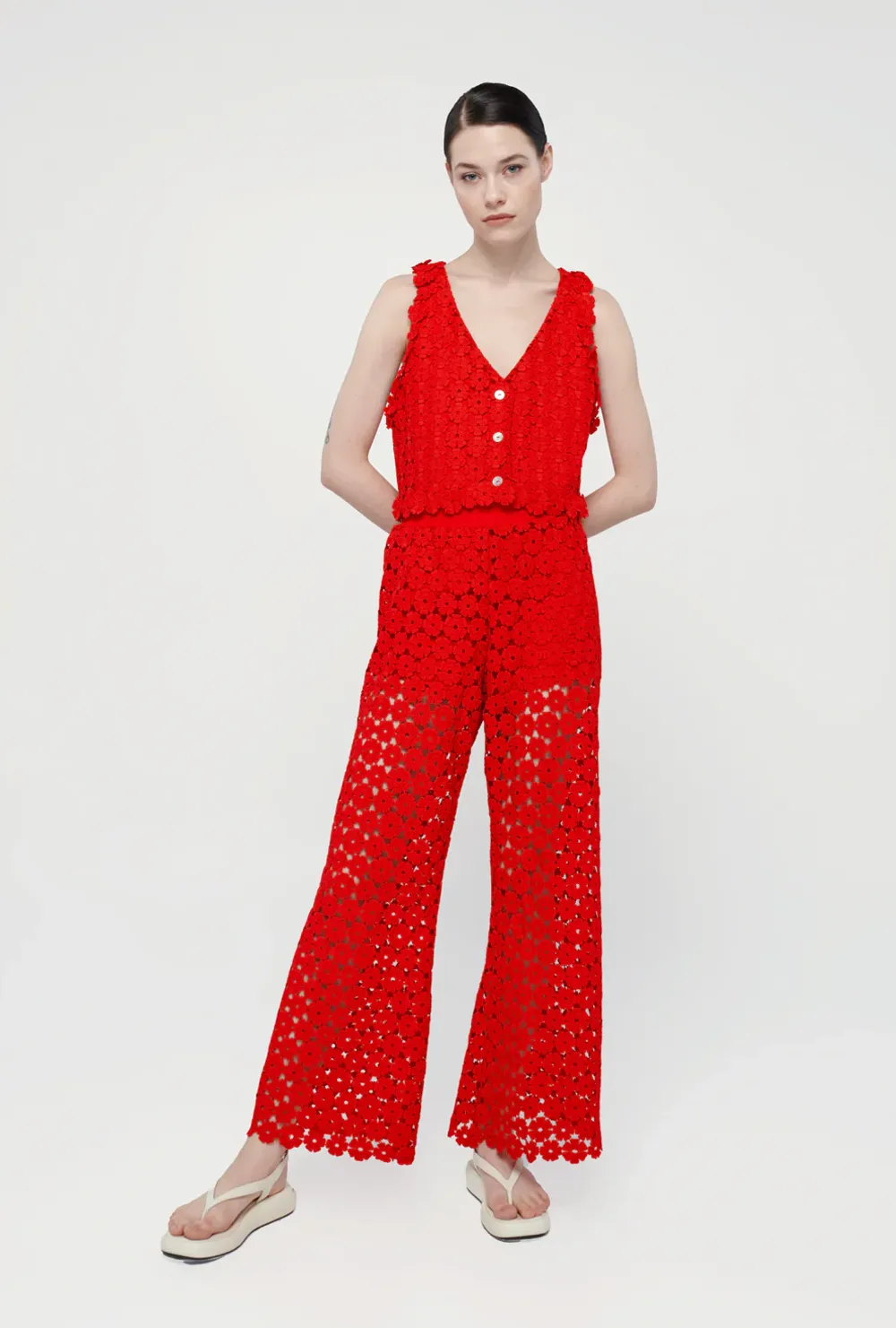 Comfortable Look Wear Flattering Shape CHRISTIE PANTS RADIANT RED