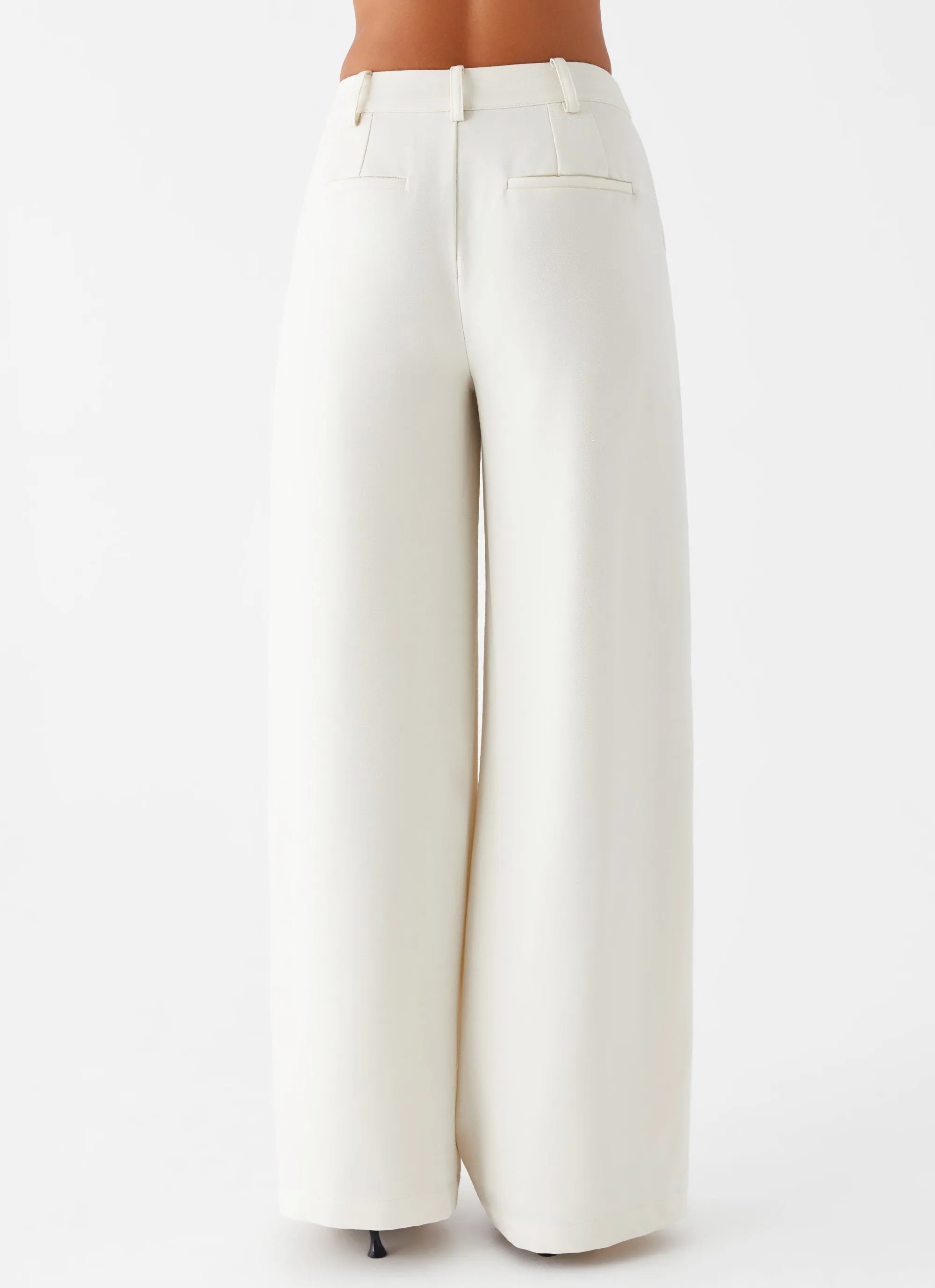 Leila Suiting Pants - Ivory ElasticWaistband