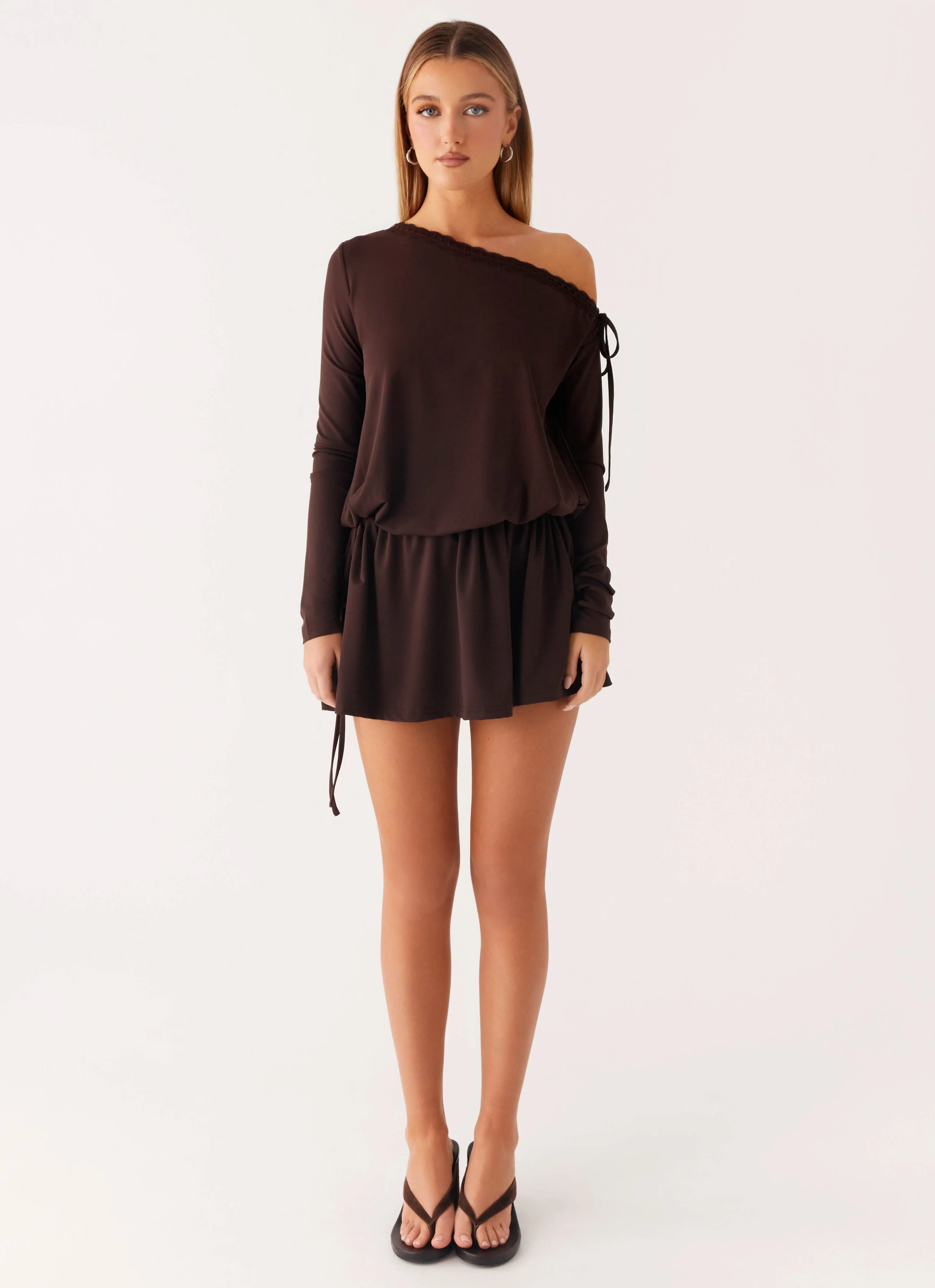 Zinnia Mini Dress - Chocolate Breathable Wearable