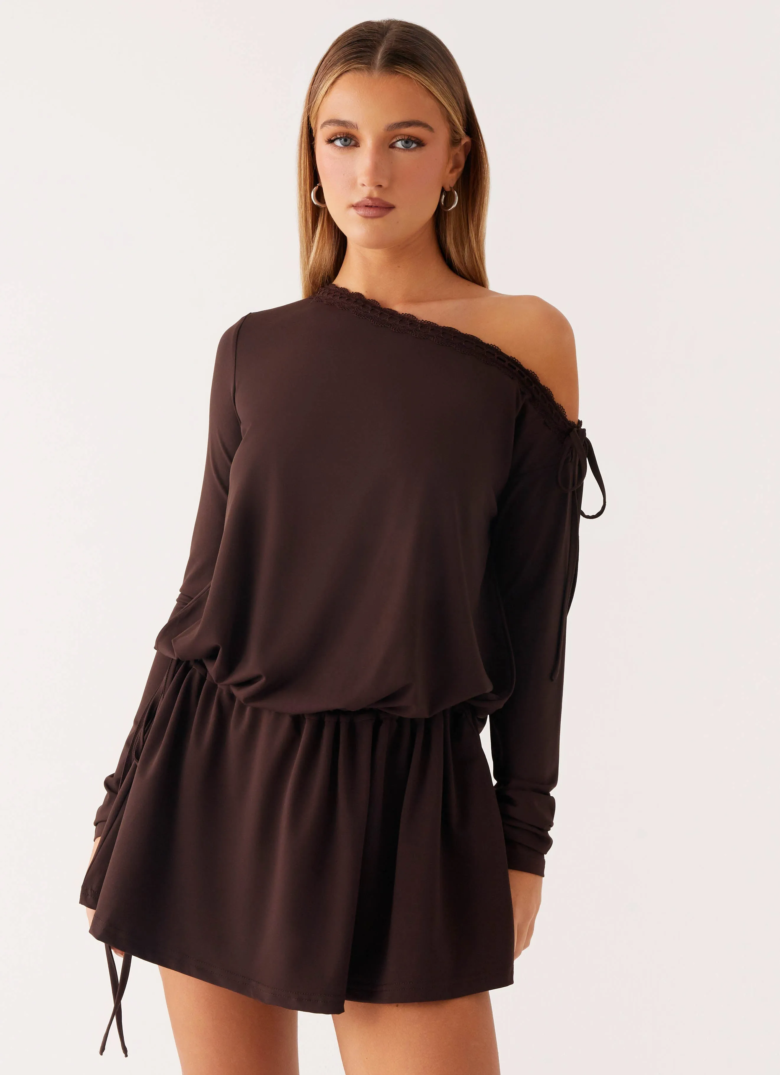 Zinnia Mini Dress - Chocolate Natural Feel Fast Chic