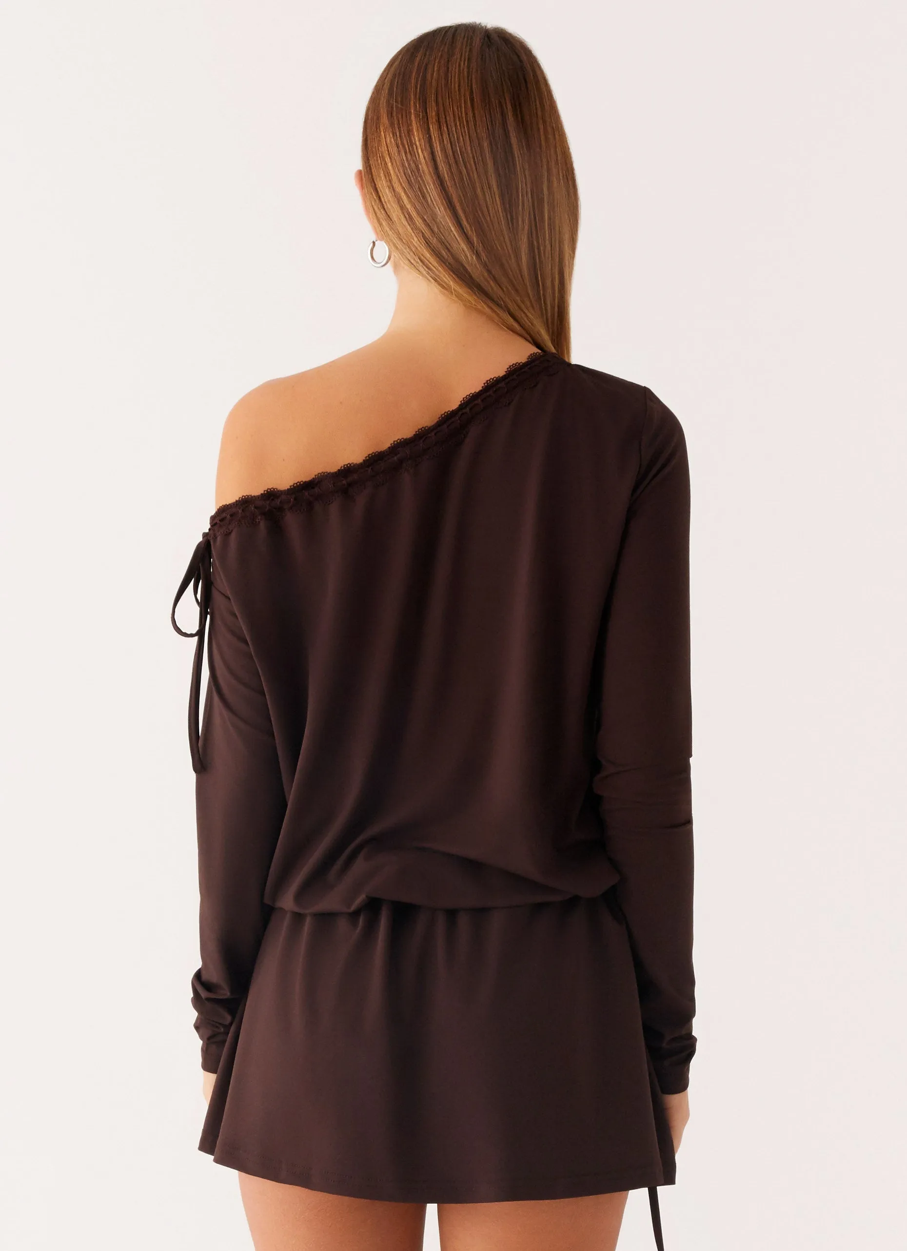 Zinnia Mini Dress - Chocolate Seamless Finish Celebrity Style