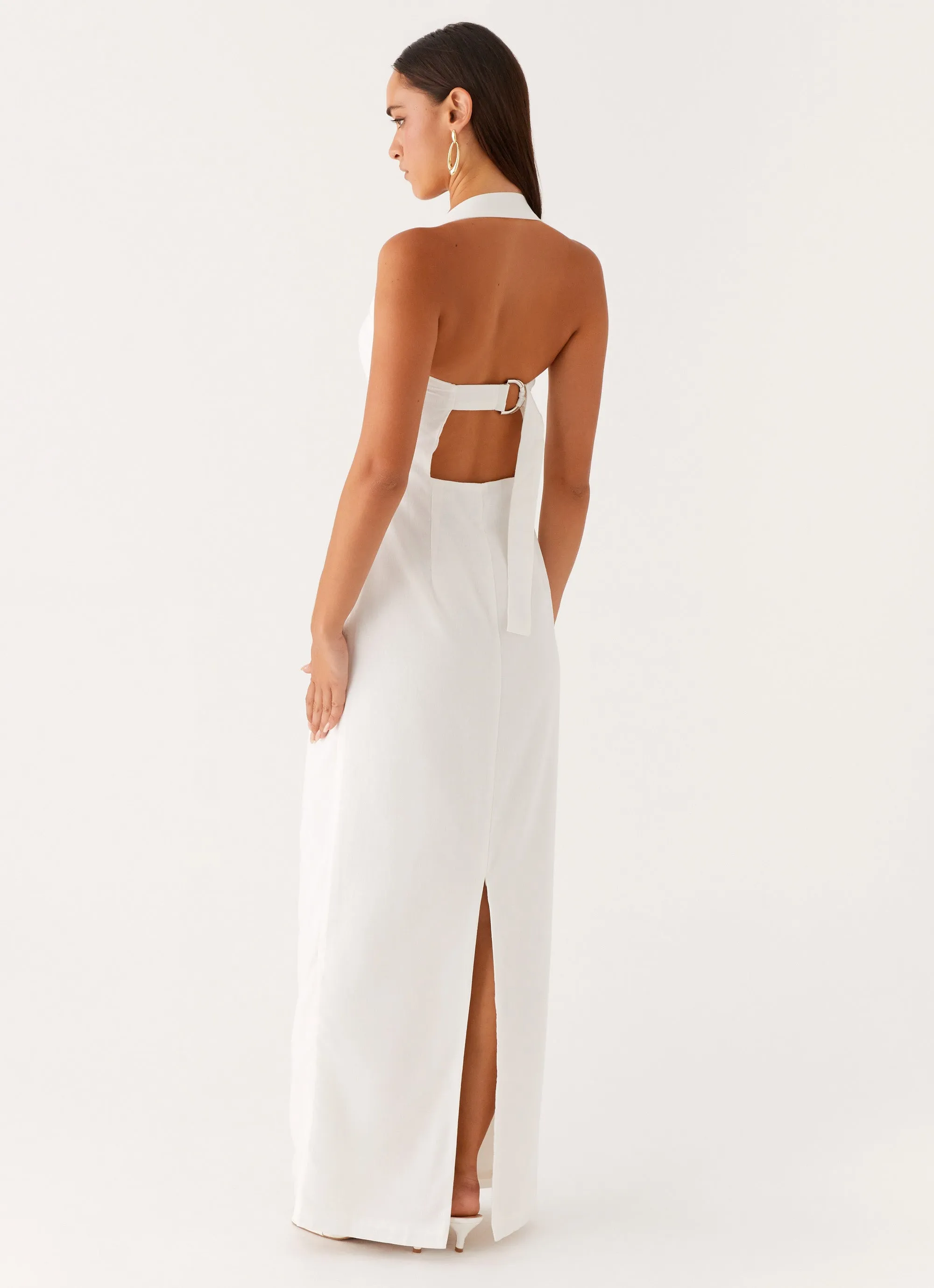 Rumour Has it Maxi Dress - White Gentle Drape