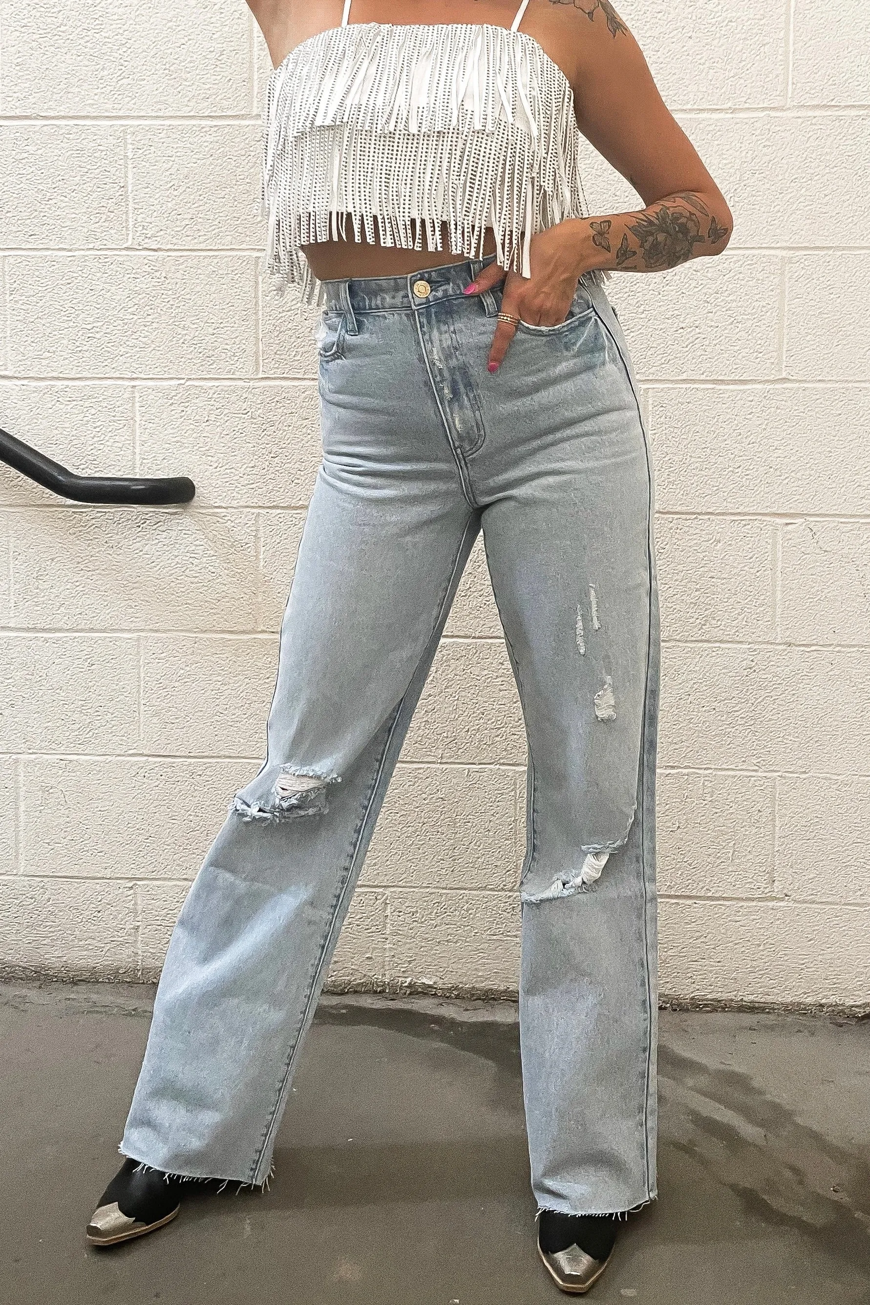 Show Me Your Mumu 90's Straight Jeans DoubleStitched Hem
