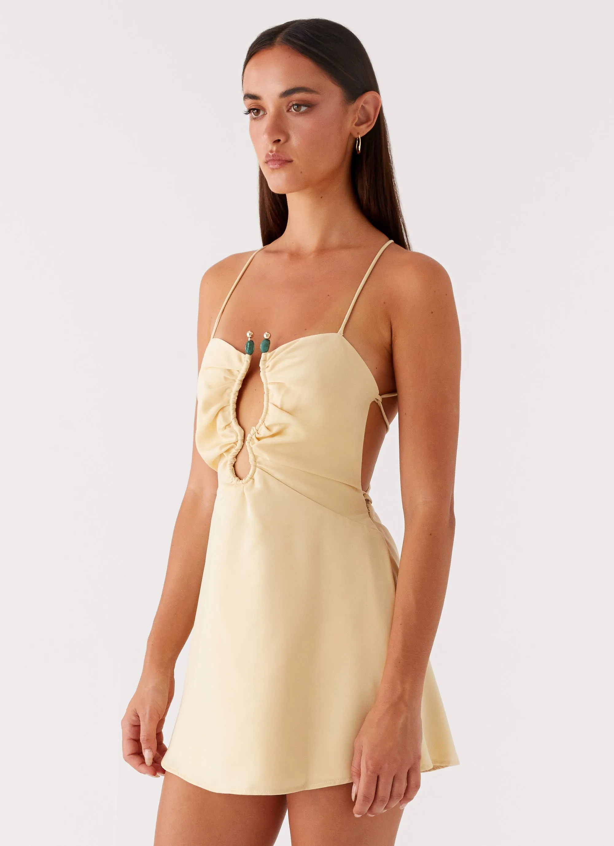 Neutral Tones Zuma Mini Dress - Yellow